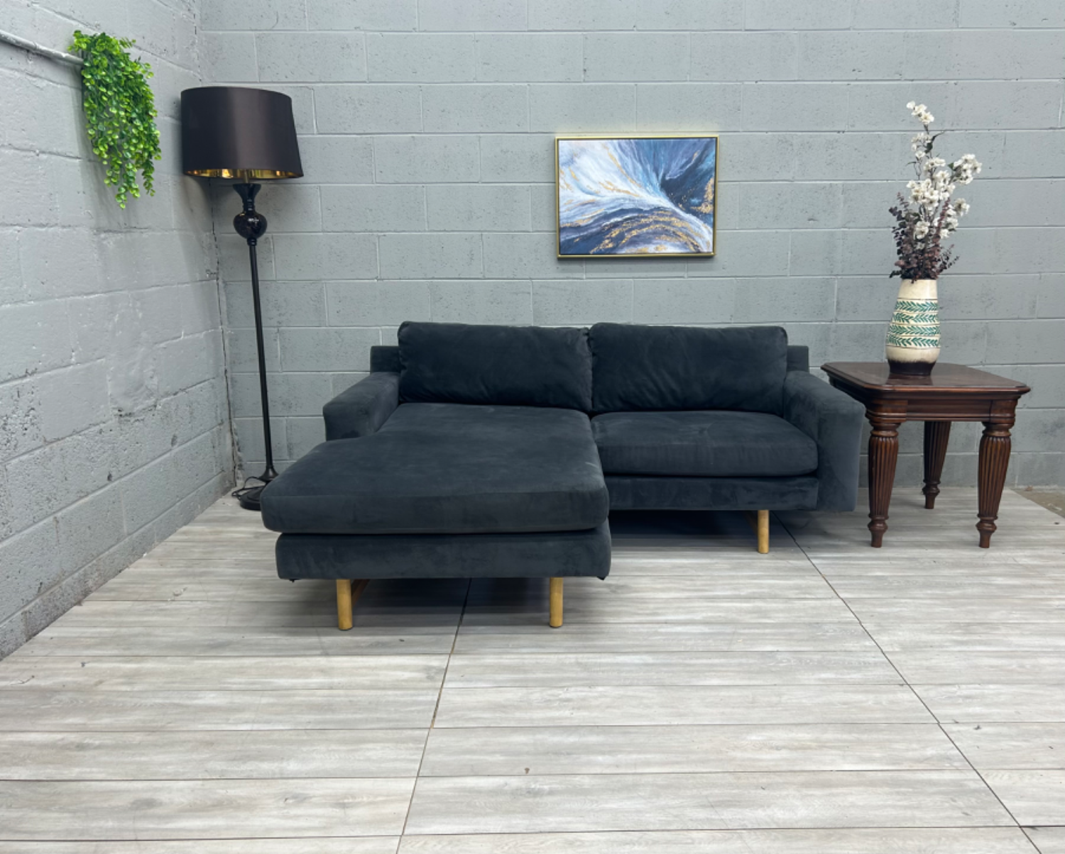  ( Free Delivery ) West Elm Eddy Dark Gray Sectiona Image #1 | Ivy Store