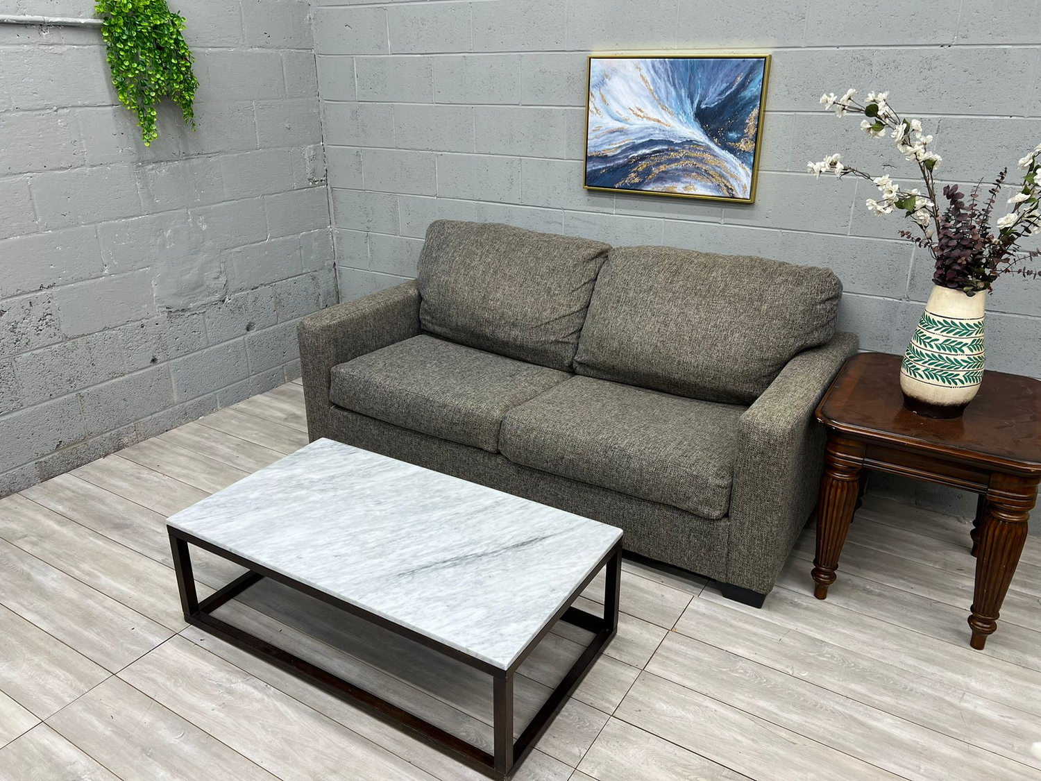  ( Free Delivery ) Ashley Sleek Dark Gray Couch Image #2 | Ivy Store