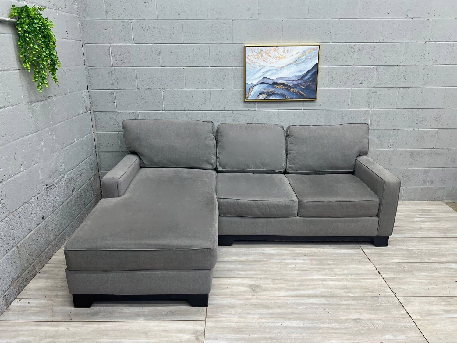 ( Free Delivery ) Macys Dark Gray Sectional Couch Image #1 | Ivy Store