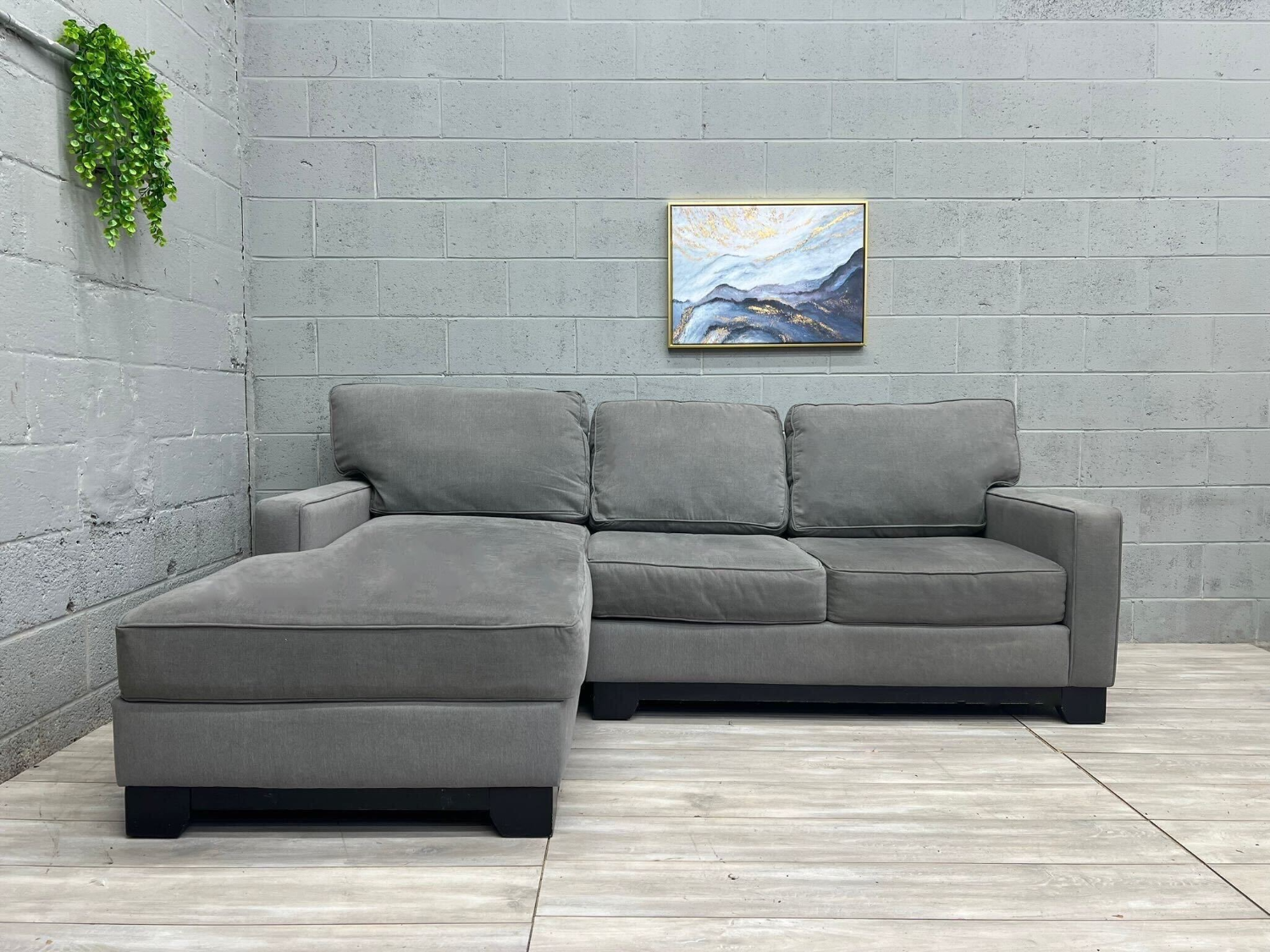 ( Free Delivery ) Macys Dark Gray Sectional Couch Image #2 | Ivy Store