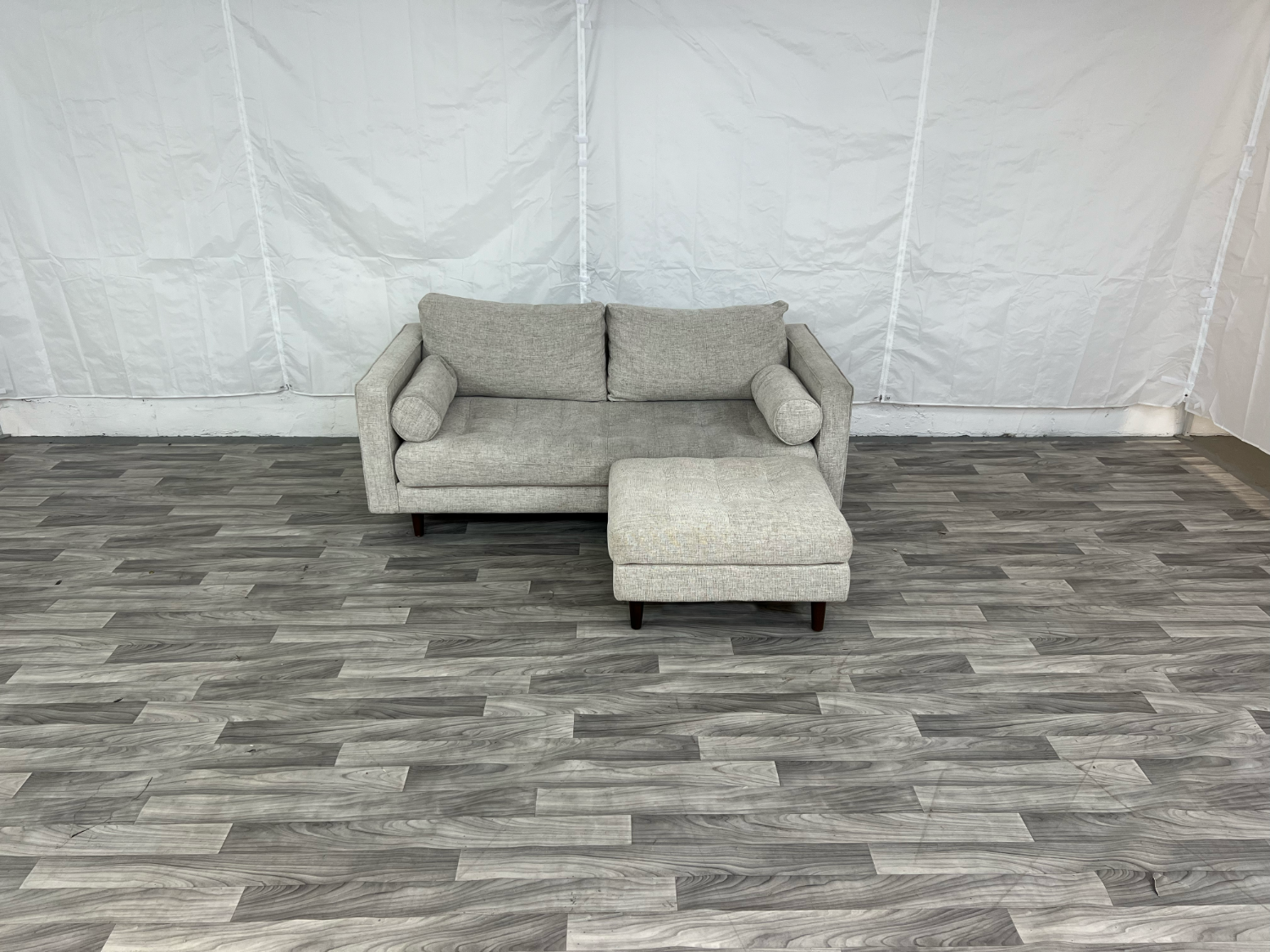 ( Delivery Available ) Article Sven Light Gray Sofa and Ottoman Image #1 | Ivy Store