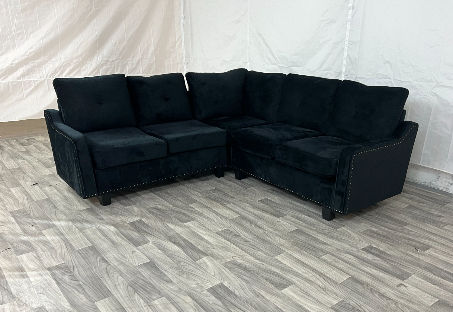( Delivery Available ) Modern Large Black Sectional Couch image | Ivy Store
