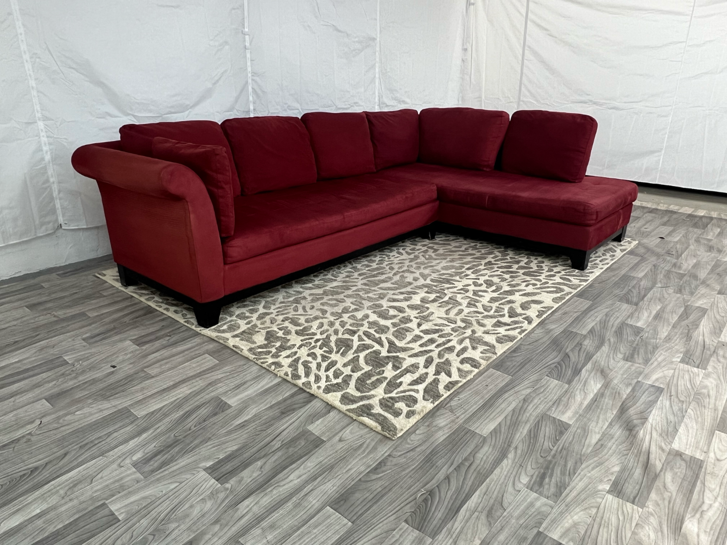 ( Delivery Available ) Macys Large Red Sectional Couch image | Ivy Store