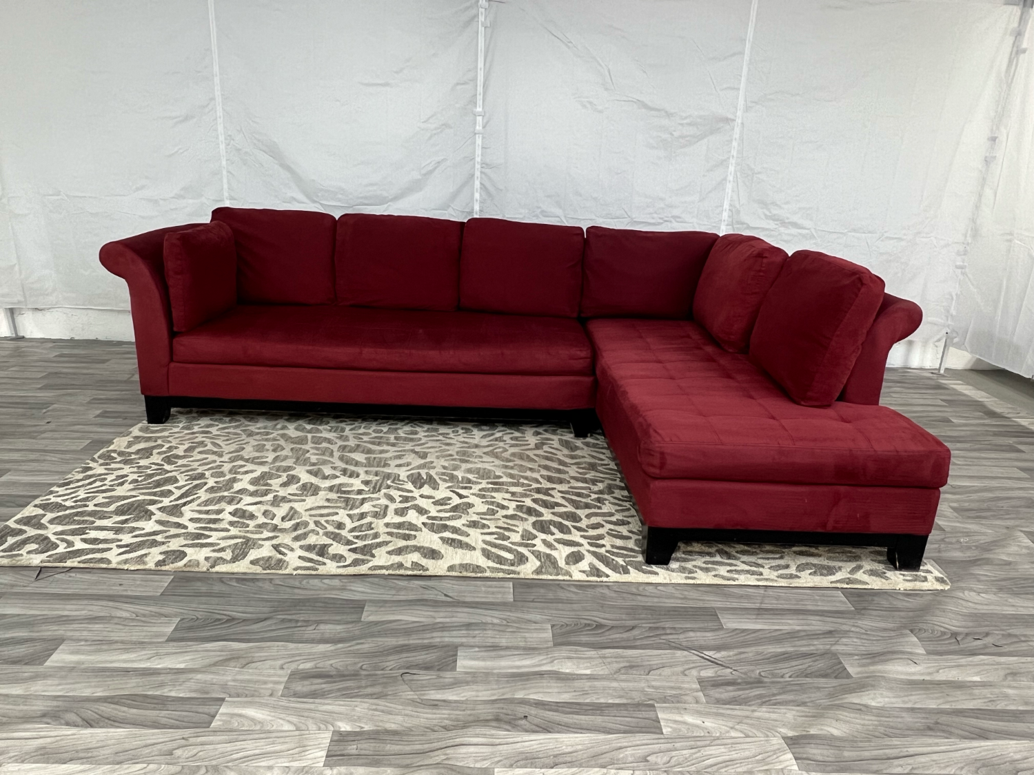 ( Delivery Available ) Macys Large Red Sectional Couch image | Ivy Store