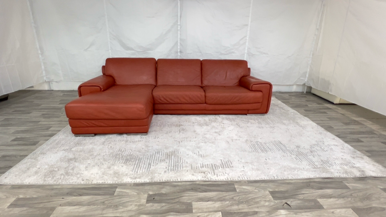 ( Delivery Available ) Natuzzi Leather Red Sectional Couch Image #2 | Ivy Store