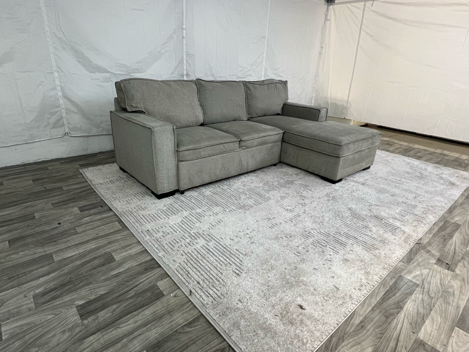 ( Delivery Available ) Bobs Playscape Light Gray Sectional Couch Sleeper Storage Image #2 | Ivy Store