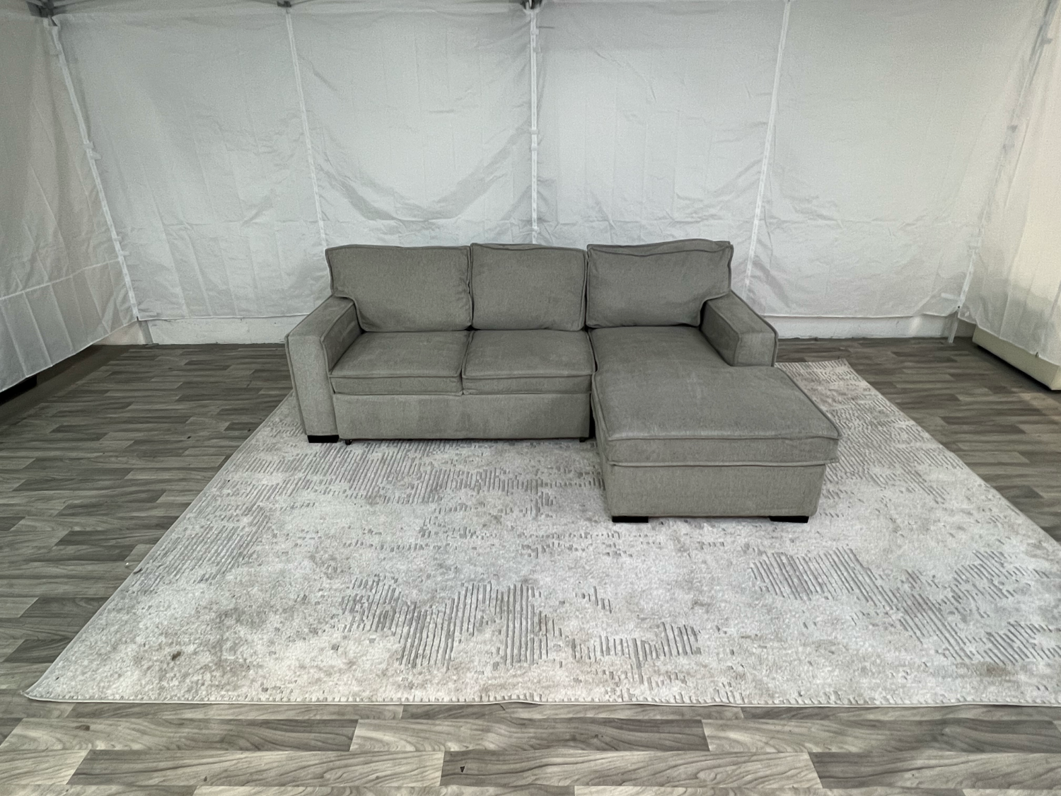 ( Delivery Available ) Bobs Playscape Light Gray Sectional Couch Sleeper Storage Image #1 | Ivy Store