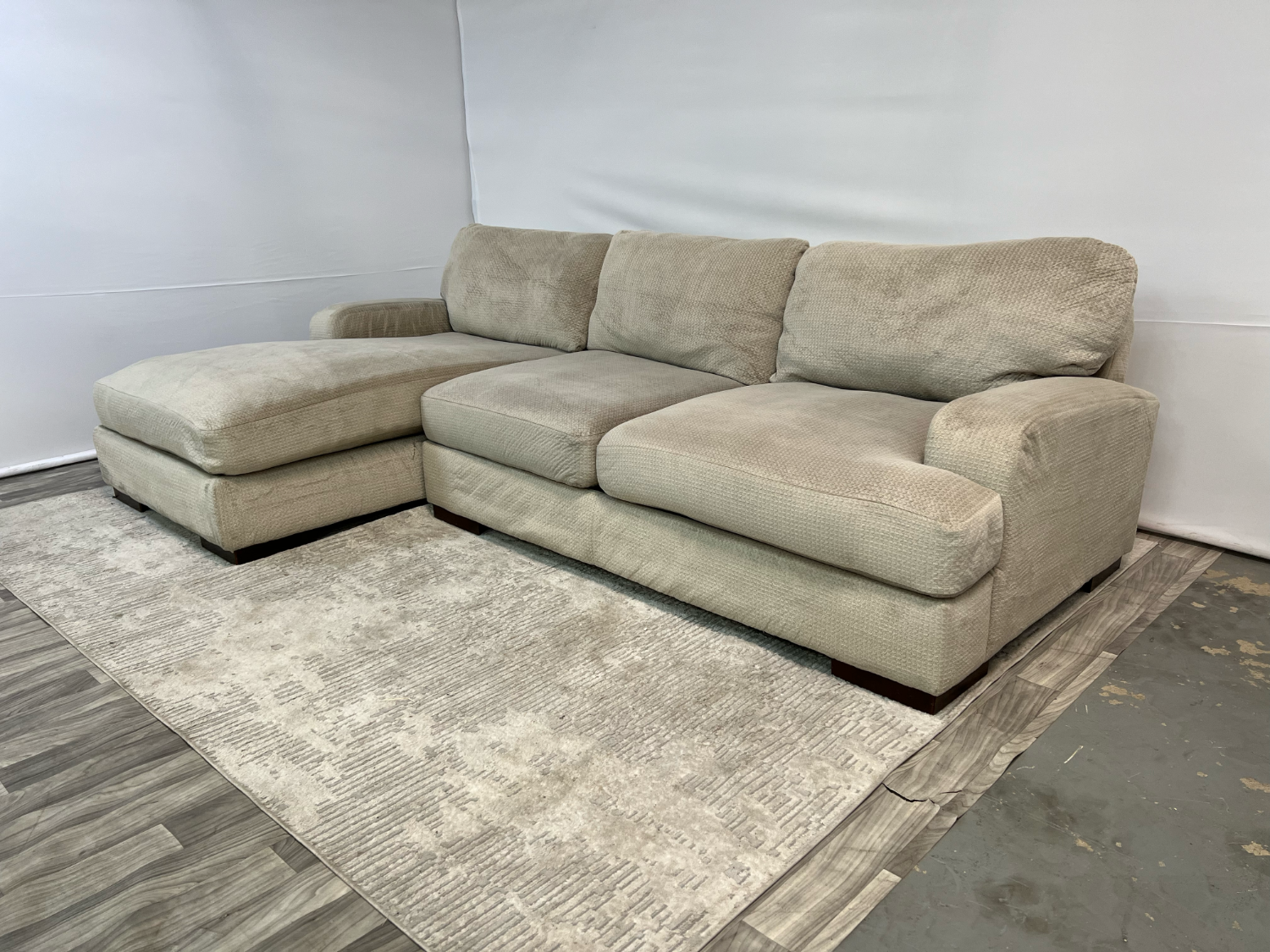 ( Delivery Available ) Large Light Beige Sectional Couch Image #2 | Ivy Store
