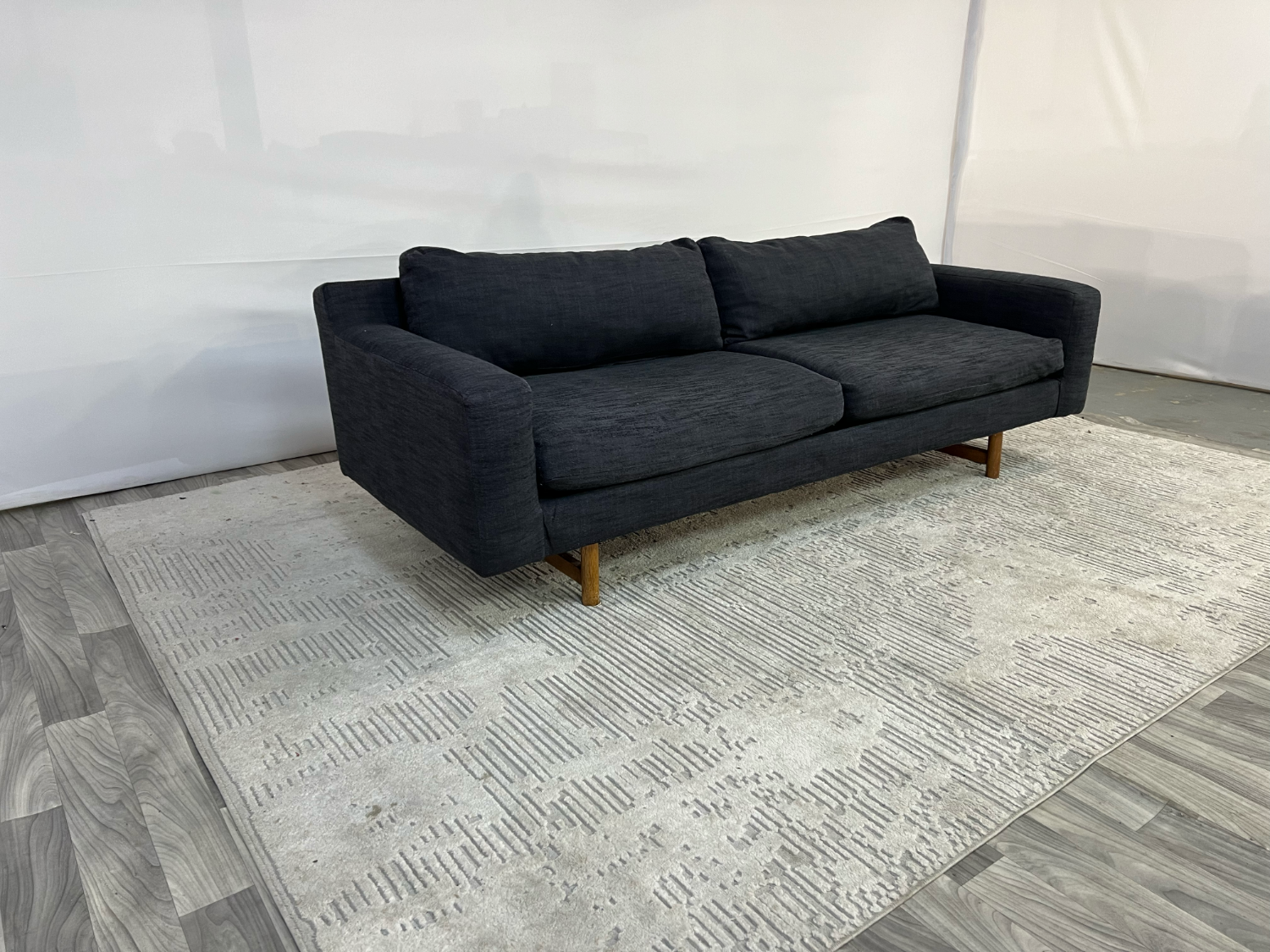 ( Delivery Available ) West Elm Eddy Dark Navy Blue Sofa Image #2 | Ivy Store