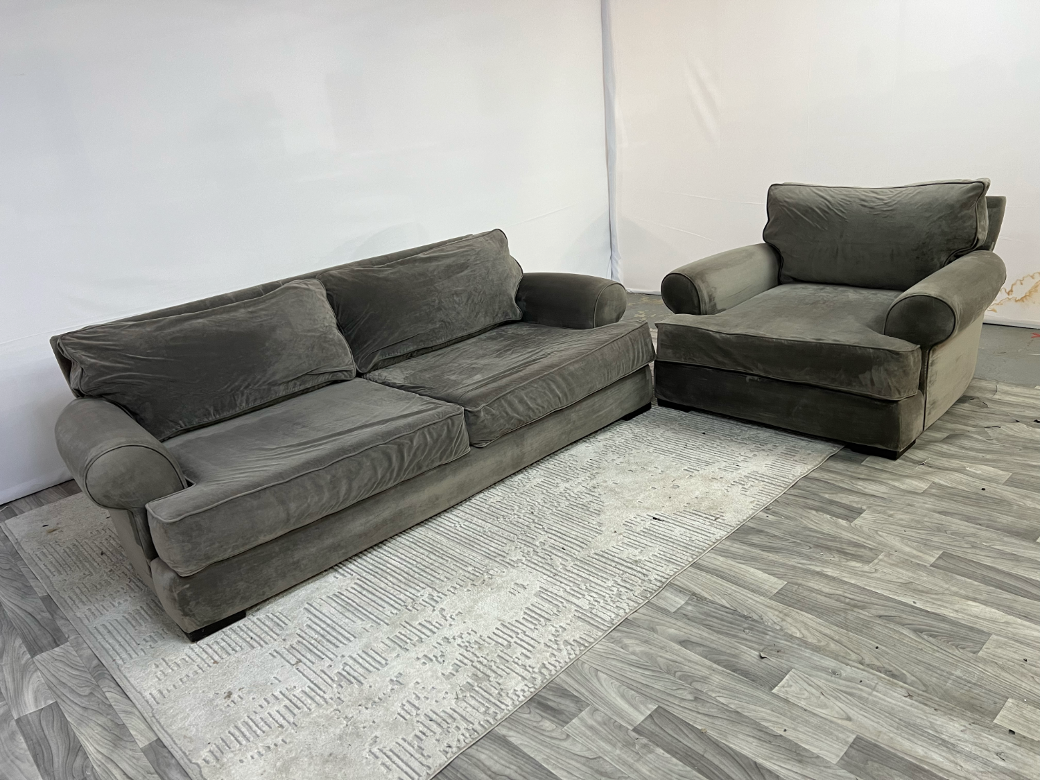 ( Delivery Available ) Macys Gray Couch and Chair Set Image #2 | Ivy Store