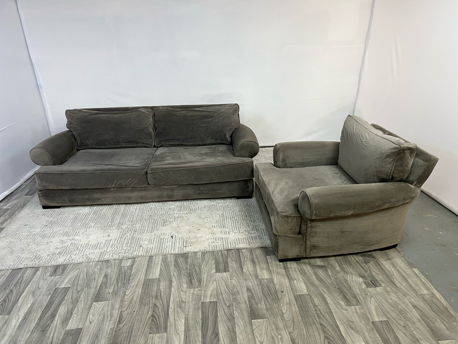 ( Delivery Available ) Macys Gray Couch and Chair Set Image #1 | Ivy Store