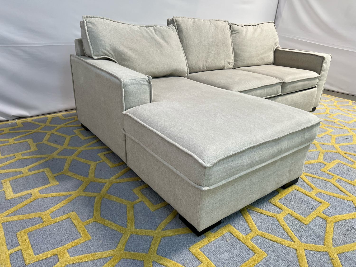 ( Delivery Available ) Bobs Playscape Light Gray Sectional Couch Sleeper and Storage image | Ivy Store
