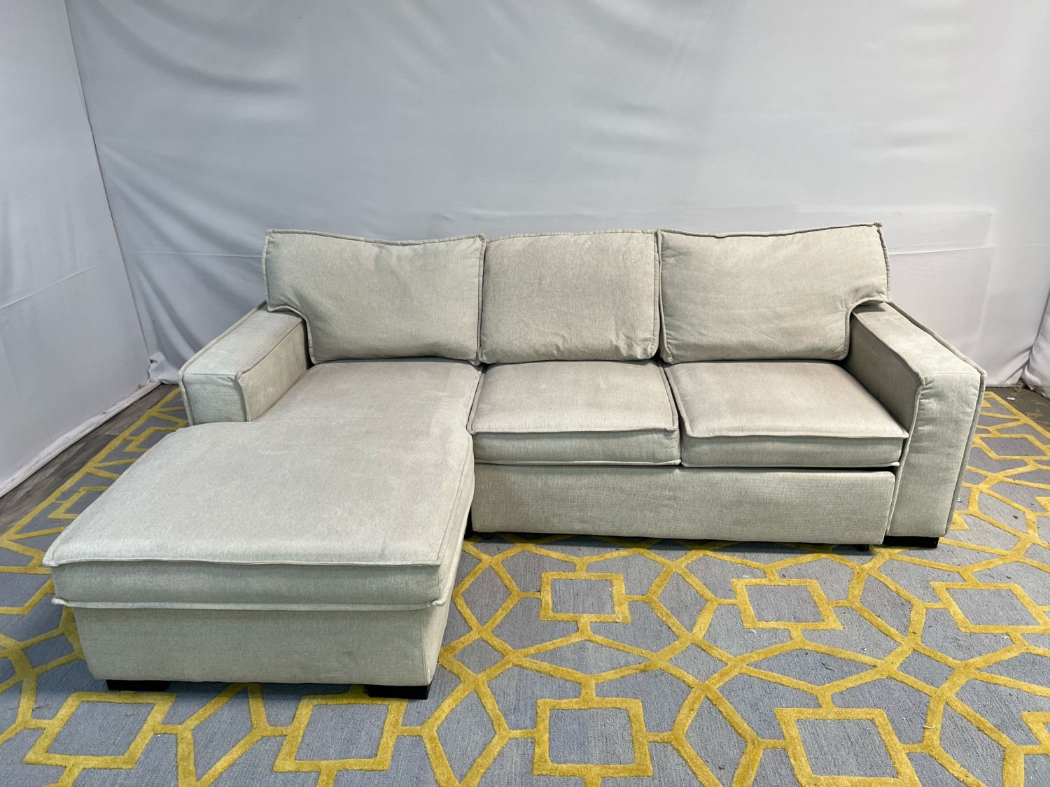 ( Delivery Available ) Bobs Playscape Light Gray Sectional Couch Sleeper and Storage Image #1 | Ivy Store