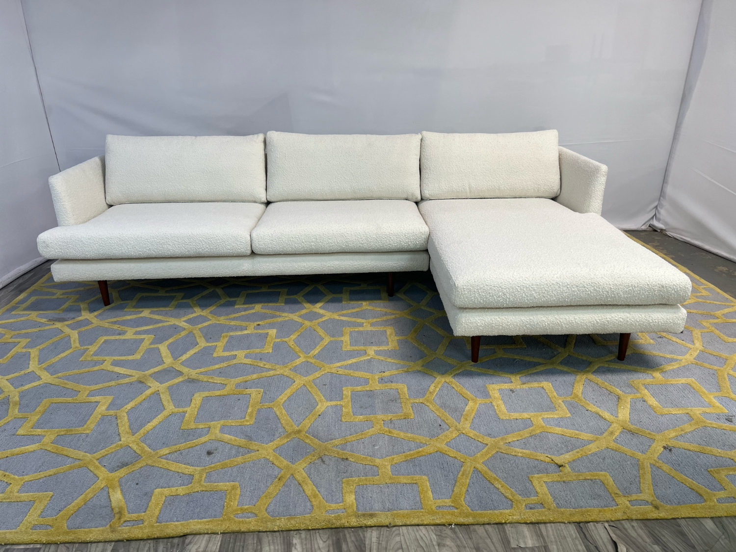 ( Delivery Available ) All Modern Miller White Sectional Couch image | Ivy Store