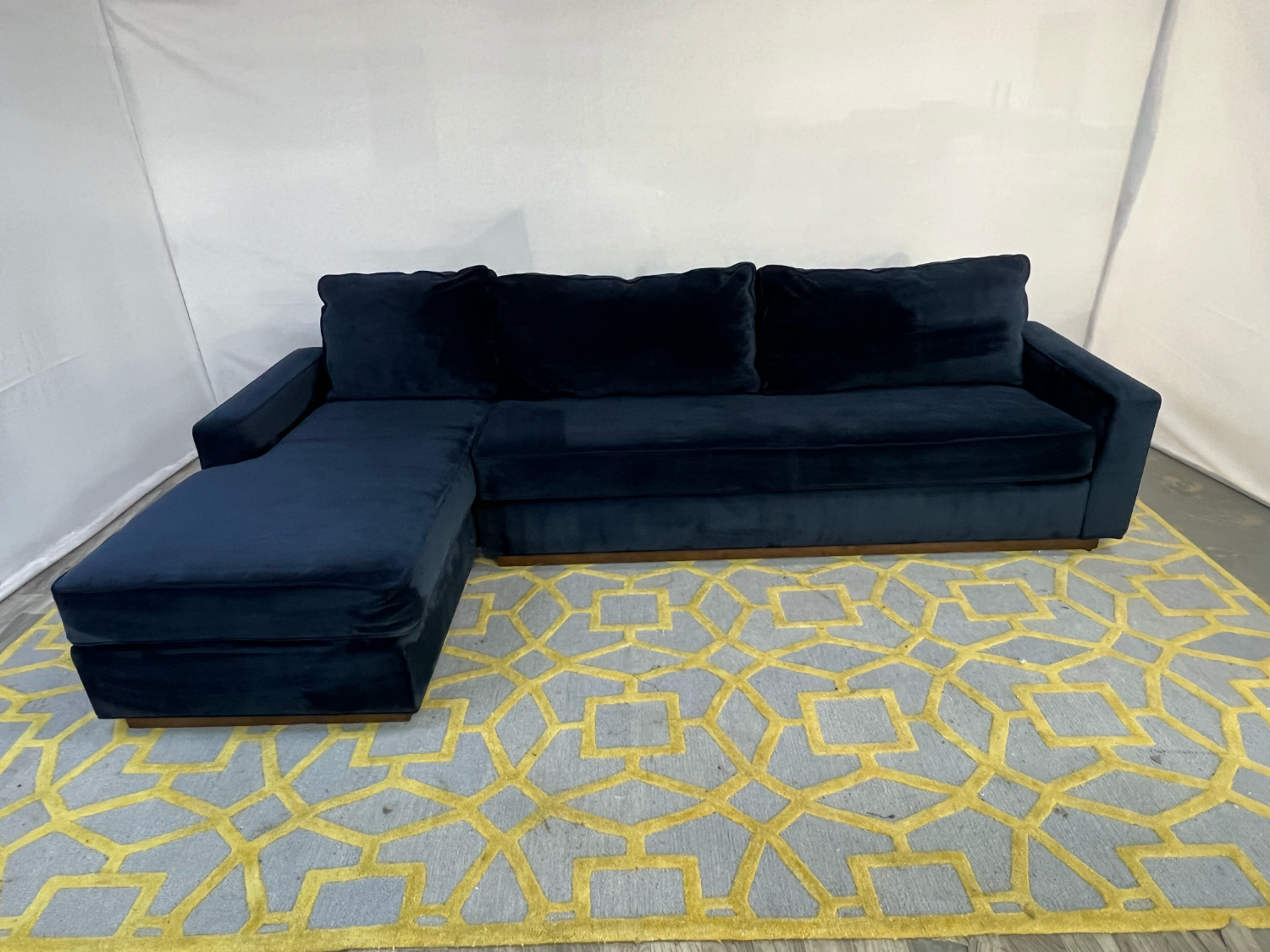 ( Delivery Available ) Apt2b Harper Dark Blue Sectional Couch Image #1 | Ivy Store