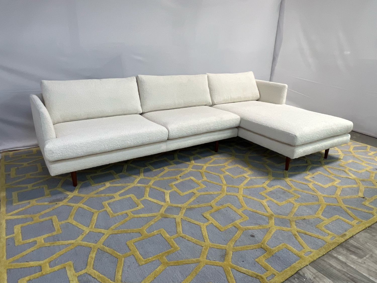 ( Delivery Available ) All Modern Miller White Sectional Couch image | Ivy Store