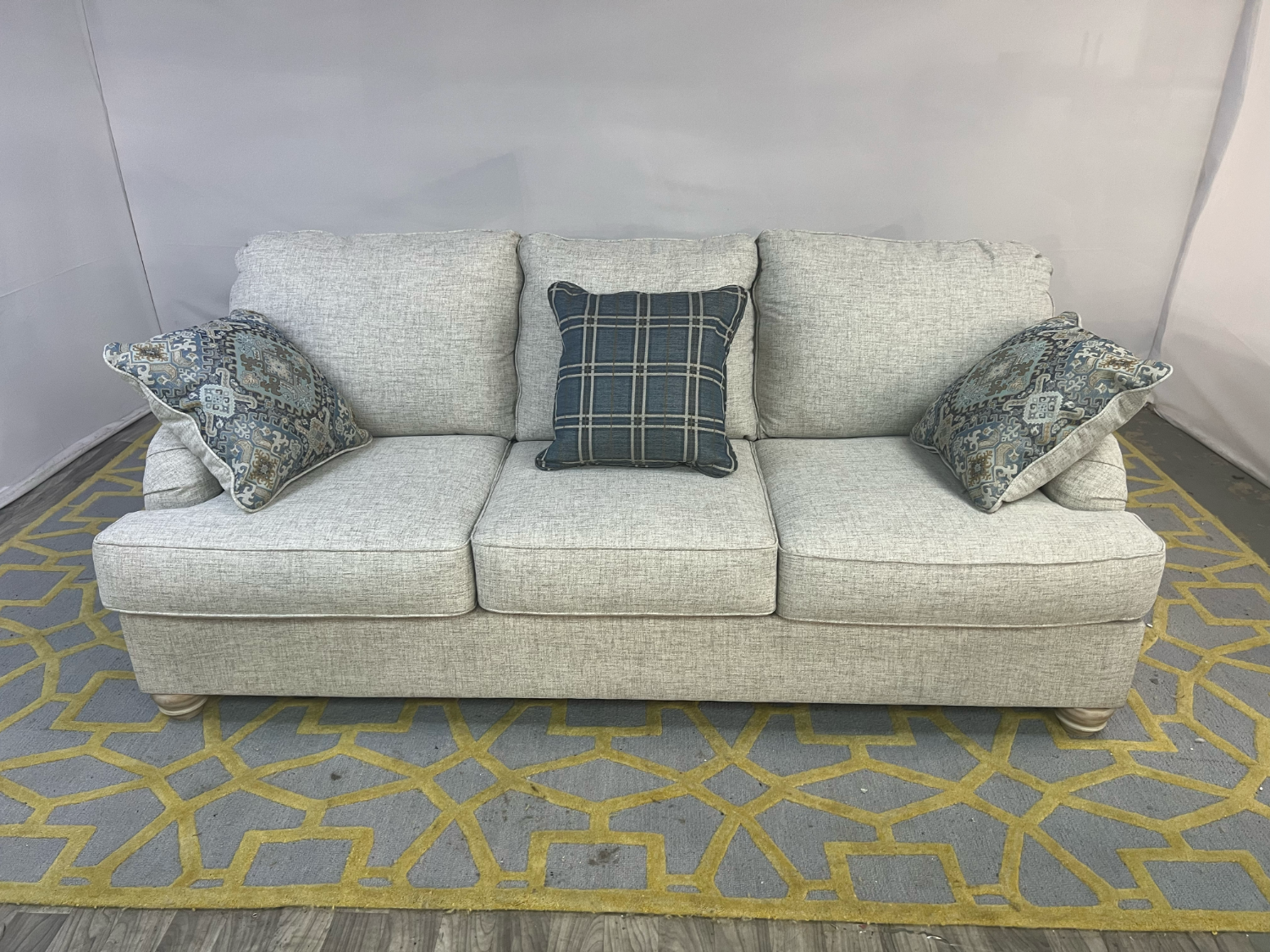 ( Delivery Available ) Ashley Dandrea Roll Arm Light Gray Sofa Image #1 | Ivy Store
