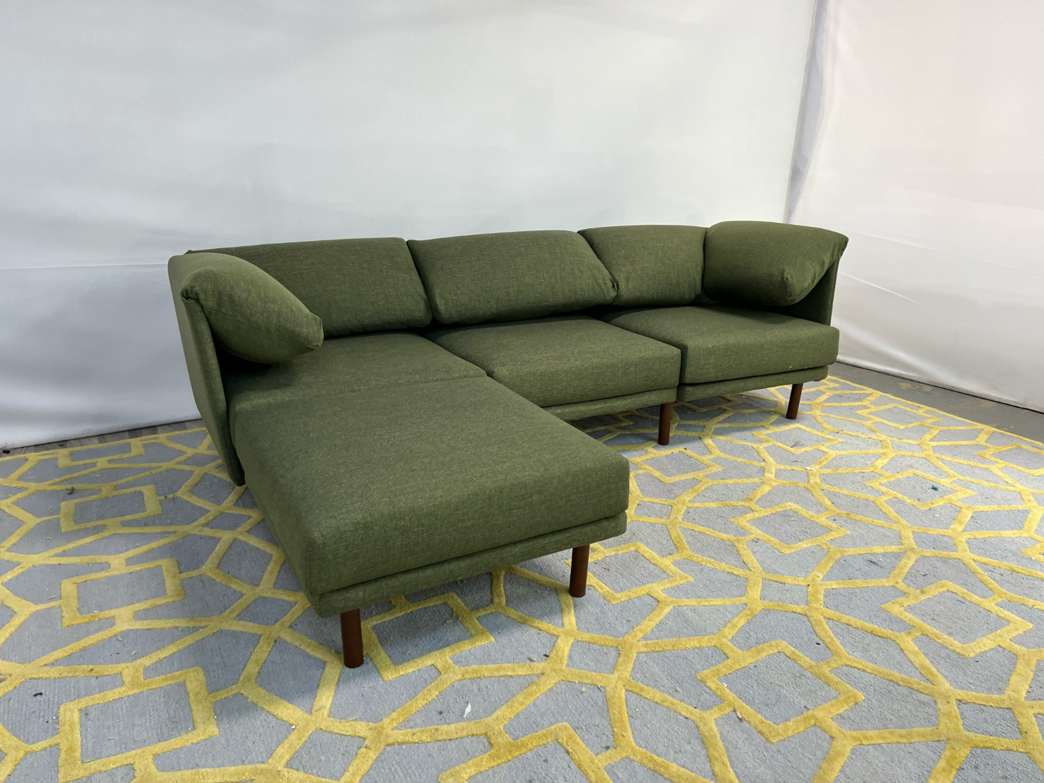 ( Delivery Available ) Burrow Range Dark Green Sectional Couch Image #2 | Ivy Store