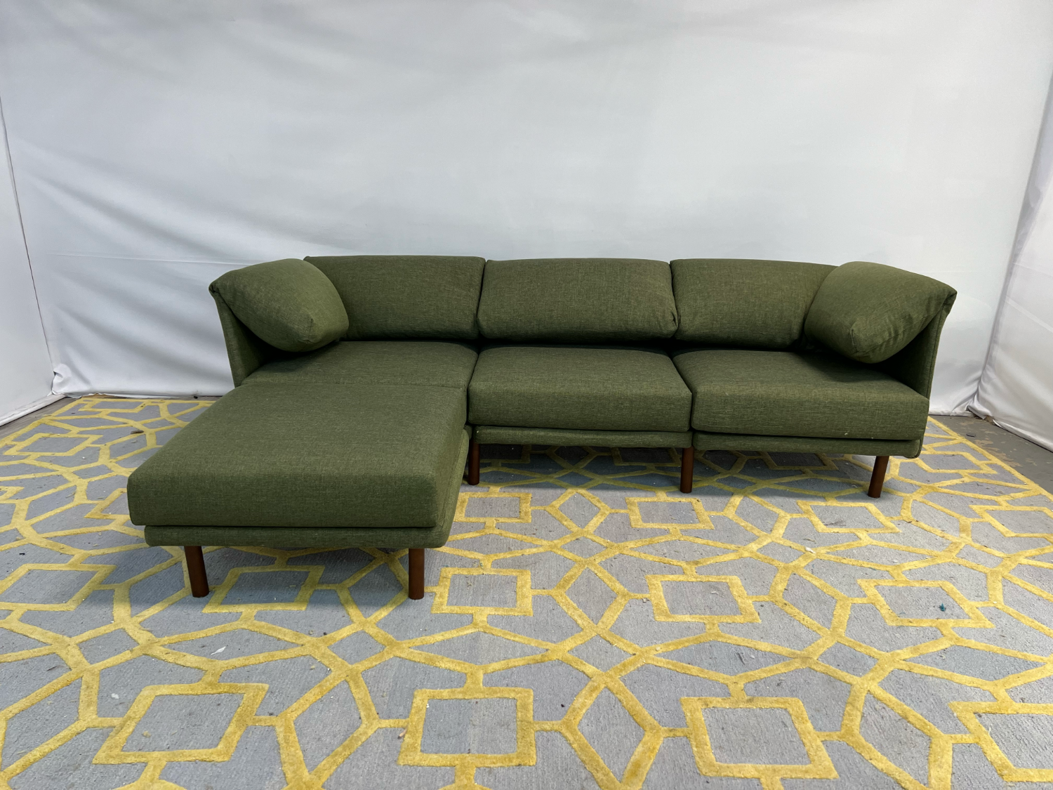 ( Delivery Available ) Burrow Range Dark Green Sectional Couch Image #1 | Ivy Store
