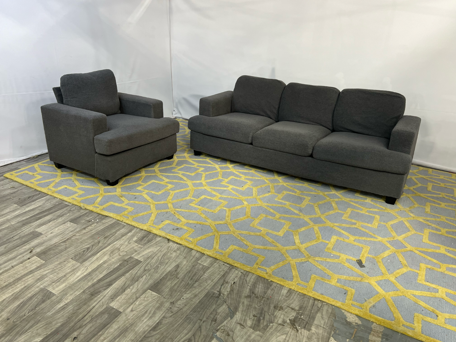 ( Delivery Available ) Living Spaces Dark Gray Sofa Set Image #2 | Ivy Store