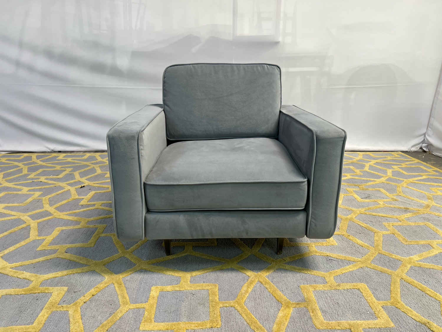 ( Delivery Available ) Burrow Nomad Velvet Armchair Image #1 | Ivy Store
