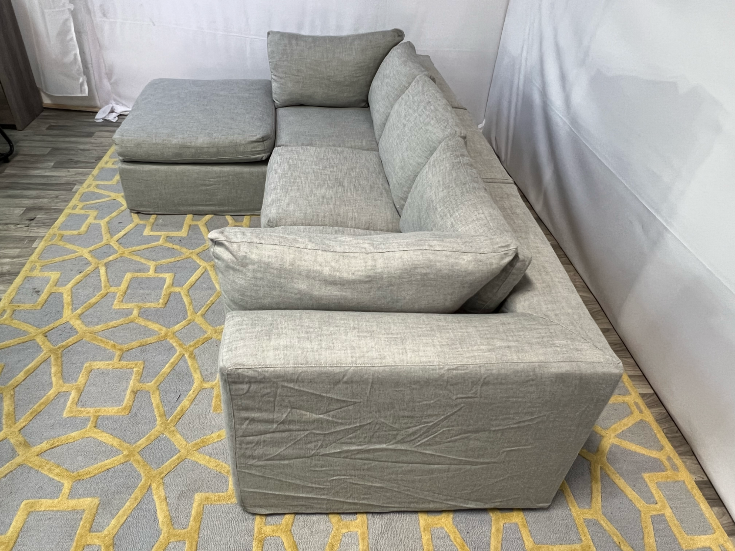 ( Delivery Available ) Pottery Barn Air Modular Gray Sectional Couch with Ottoman image | Ivy Store