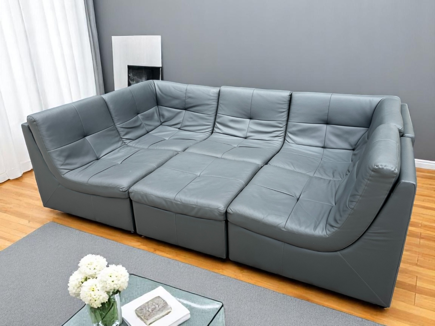 Gray Natuzzi Sectional Sofa- Sofa Delivery Available 🚚 image | Ivy Store