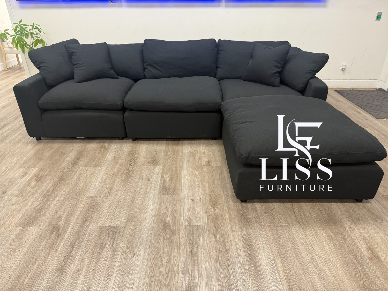 NEW BLACK Linen Cloud Couch ! Sofa Delivery Available 🚚 Image #1 | Ivy Store