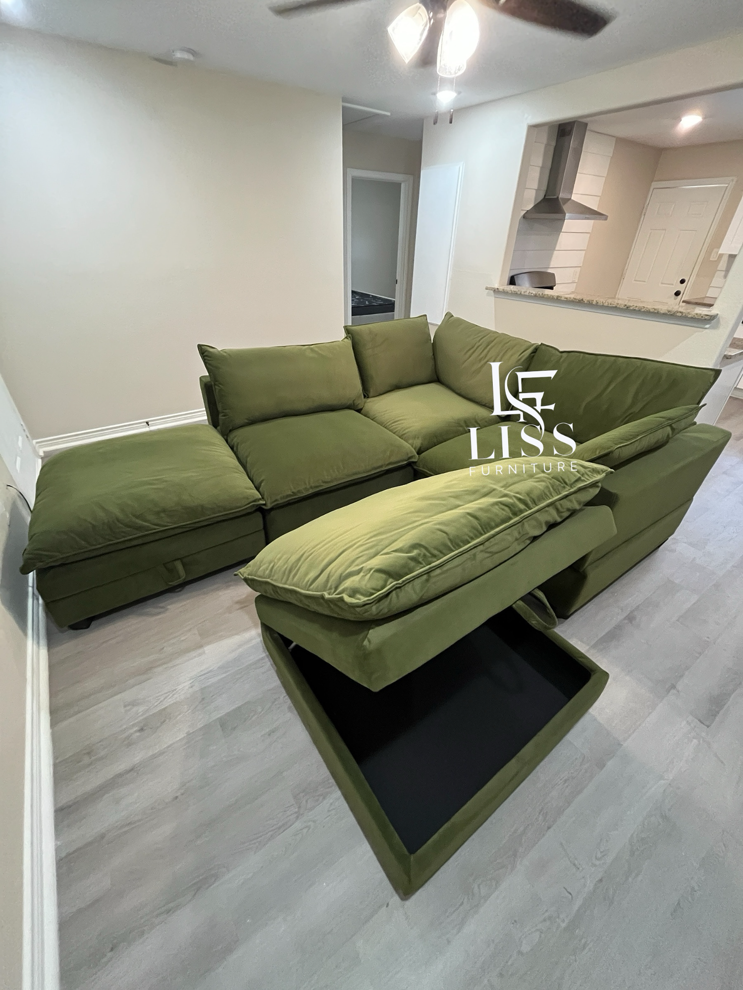 6-Piece NEW Olive Cloud Sectional Couch ! Sofa Delivery Available 🚚 Image #1 | Ivy Store