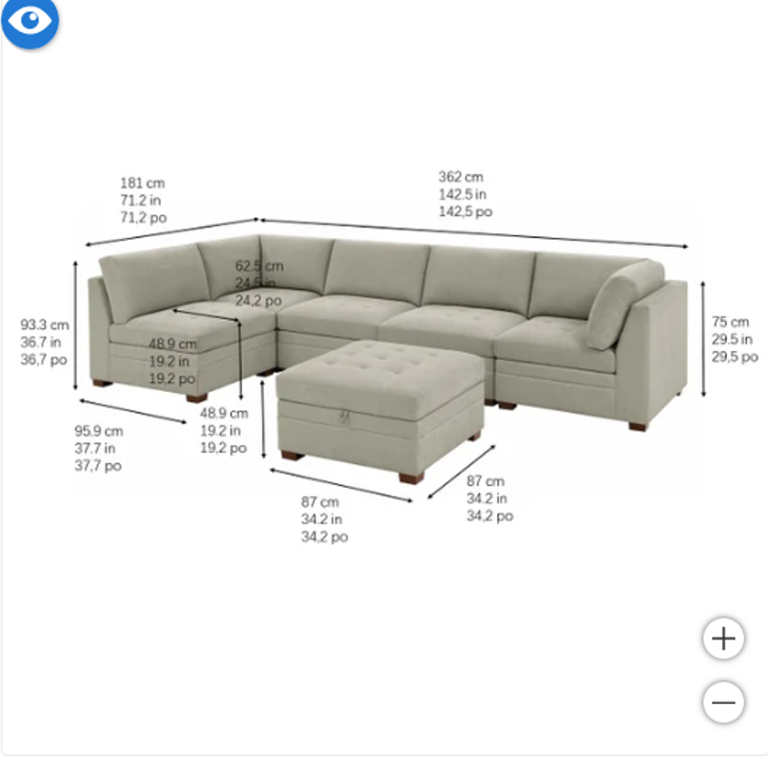 Brand New Thomasville Tisdale Modular Sectional 6-piece Beige with Storage Ottoman - Free Delivery 🚚 image | Ivy Store