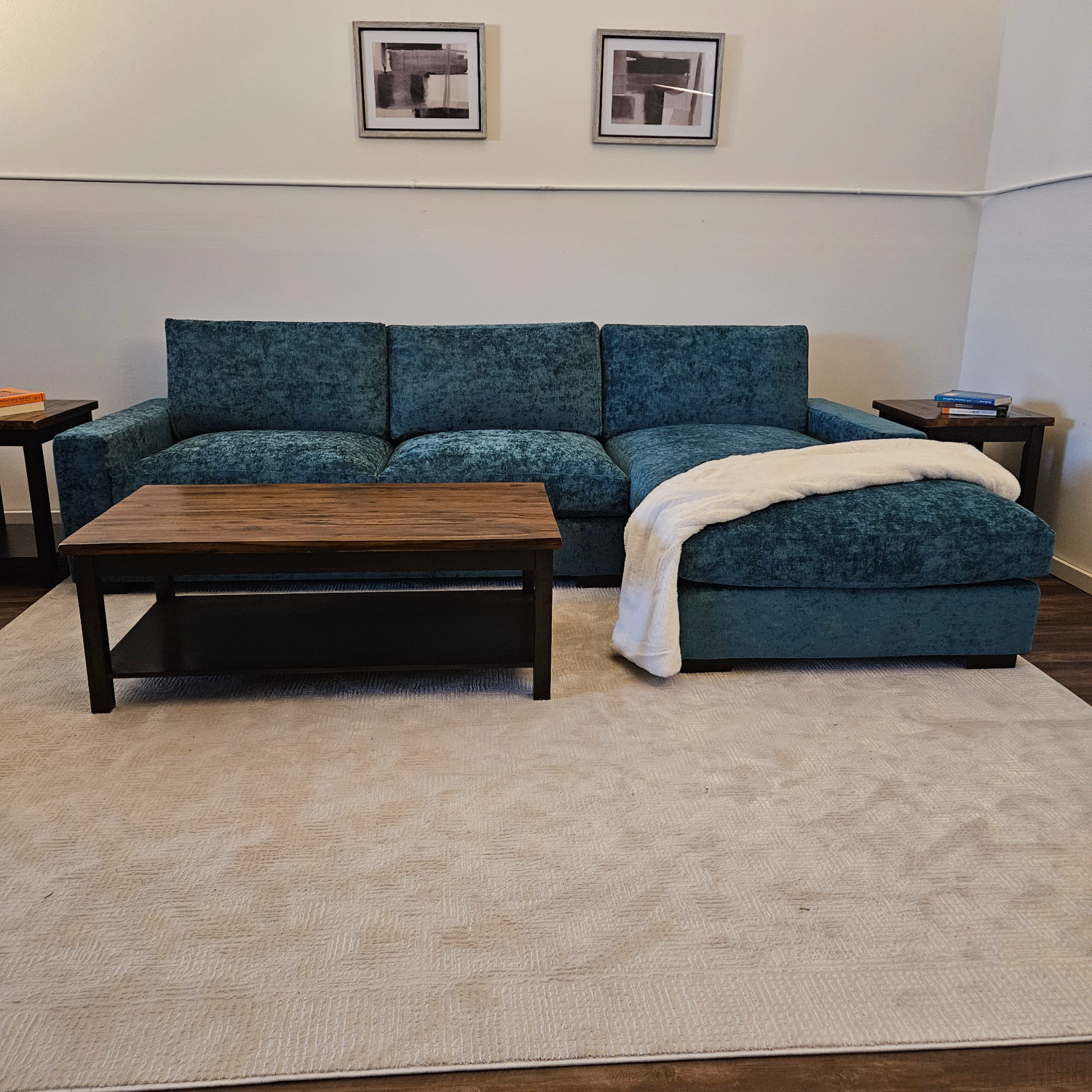 L Sectional Couch Anton  Joybird in Blue - Free Delivery Image #1 | Ivy Store
