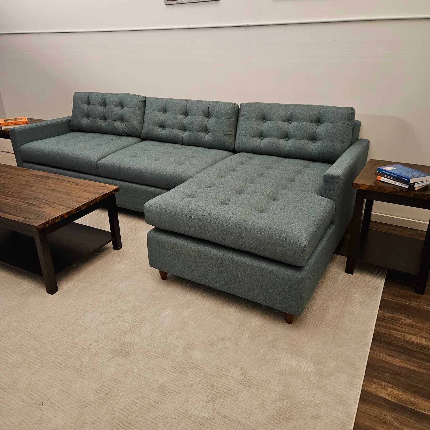 Eliot Sleeper Sectional Joybird in Blue - Free Delivery Image #1 | Ivy Store