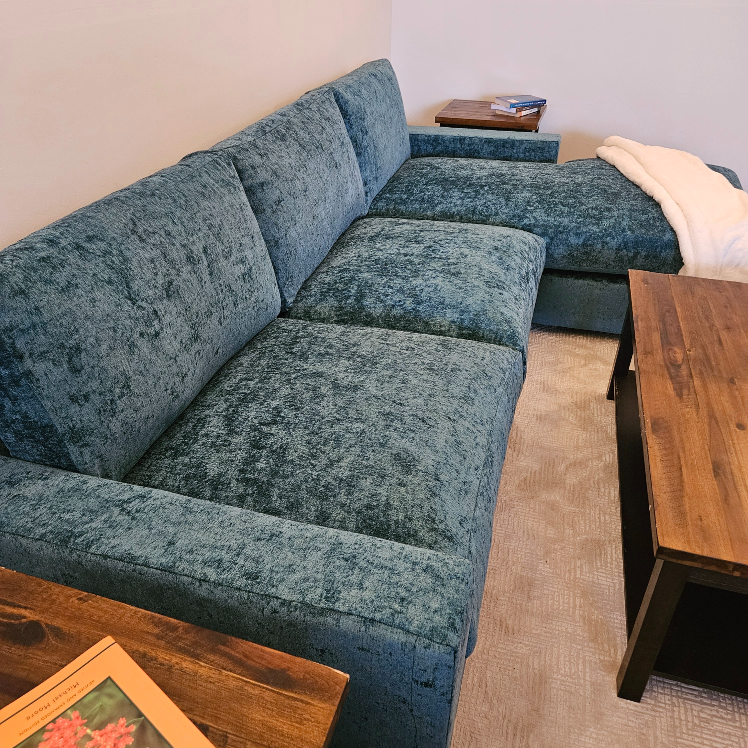 L Sectional Couch Anton  Joybird in Blue - Free Delivery Image #2 | Ivy Store