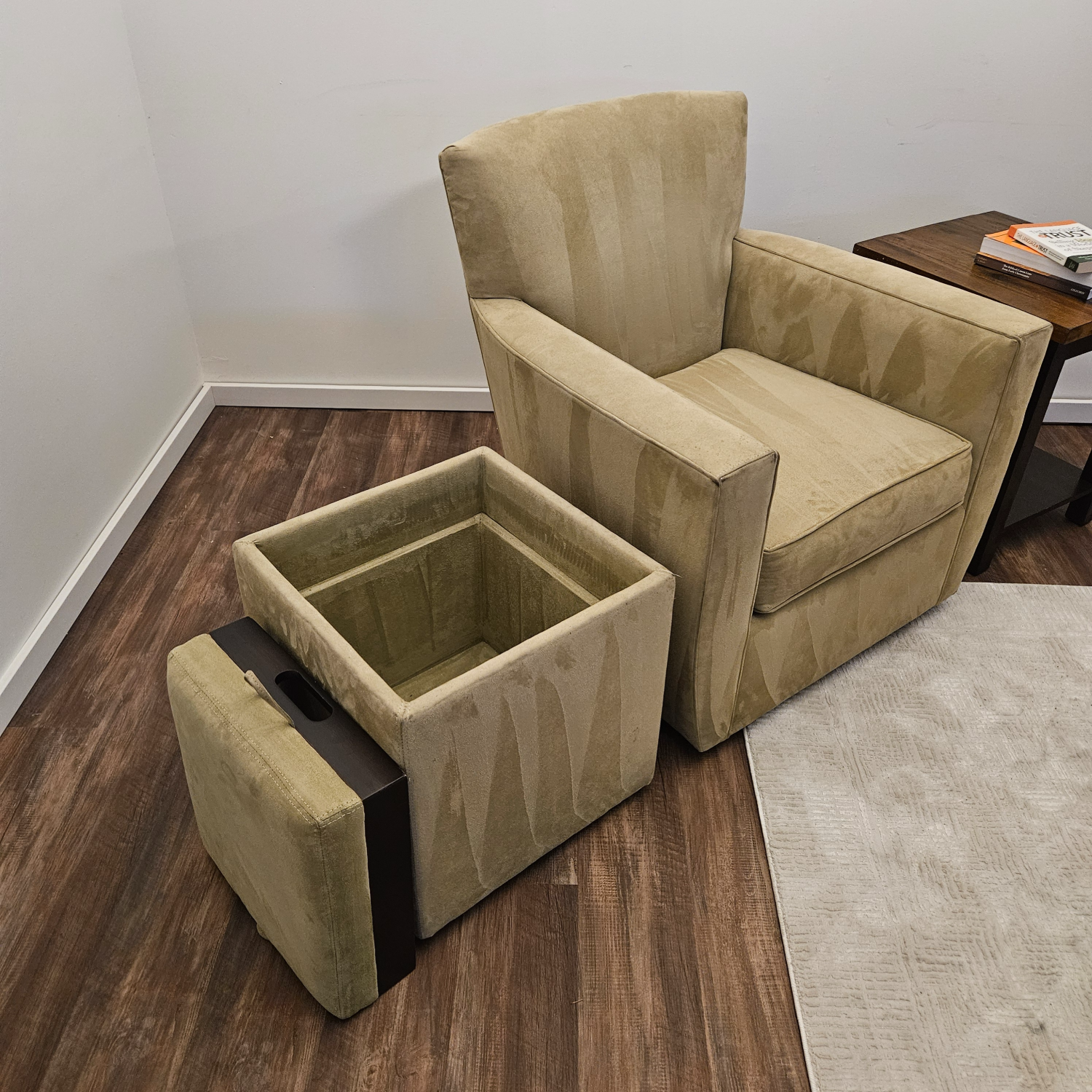  Crate & Barrel Arm Chair and Ottoman  - Free Delivery image | Ivy Store