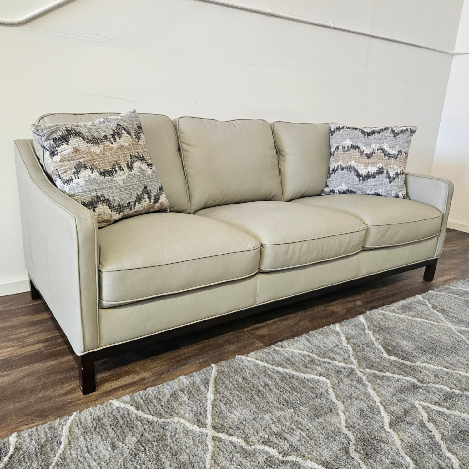 Concise Leather Sofa Couch - FREE DELIVERY image | Ivy Store
