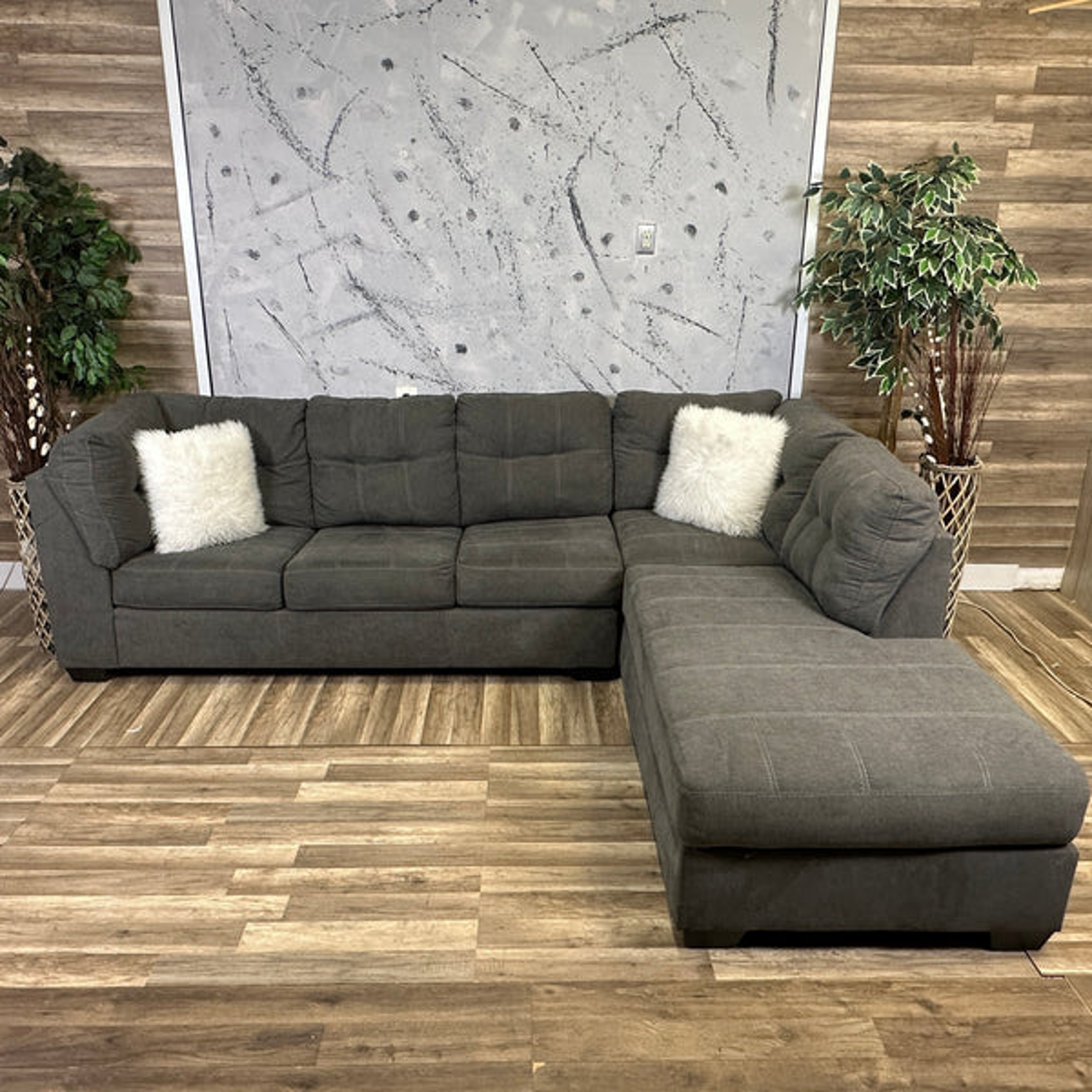 I Deliver - Grey 2-Piece Sectional Couch (retails for $1,500) Image #1 | Ivy Store