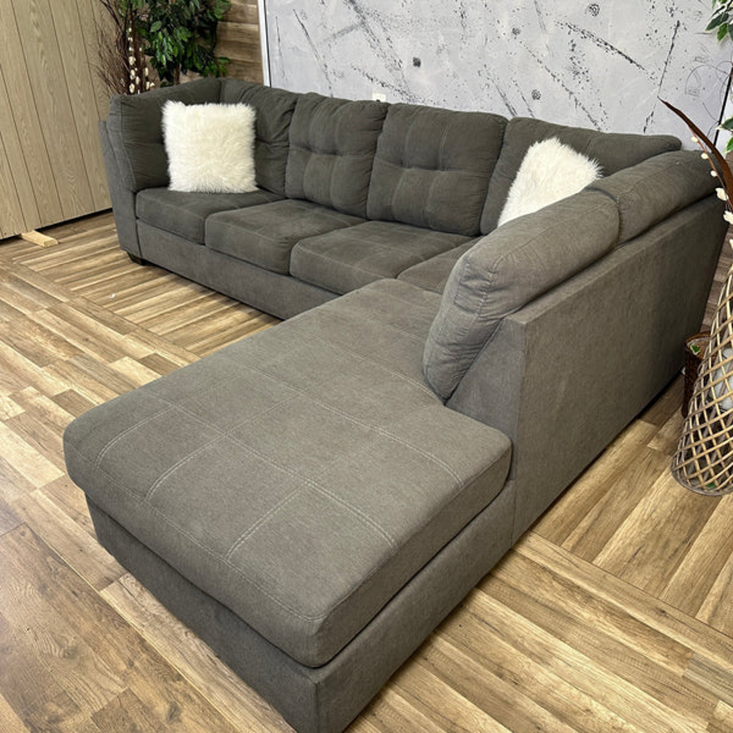 I Deliver - Grey 2-Piece Sectional Couch (retails for $1,500) Image #2 | Ivy Store