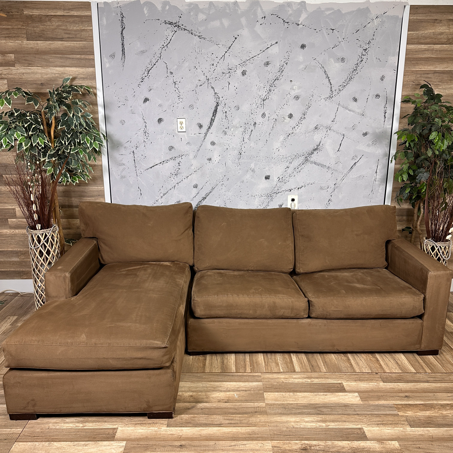 Crate & Barrel - Brown "Axis" Sectional Couch W/ Pull Out Sleeper (retails for $4,000) image | Ivy Store