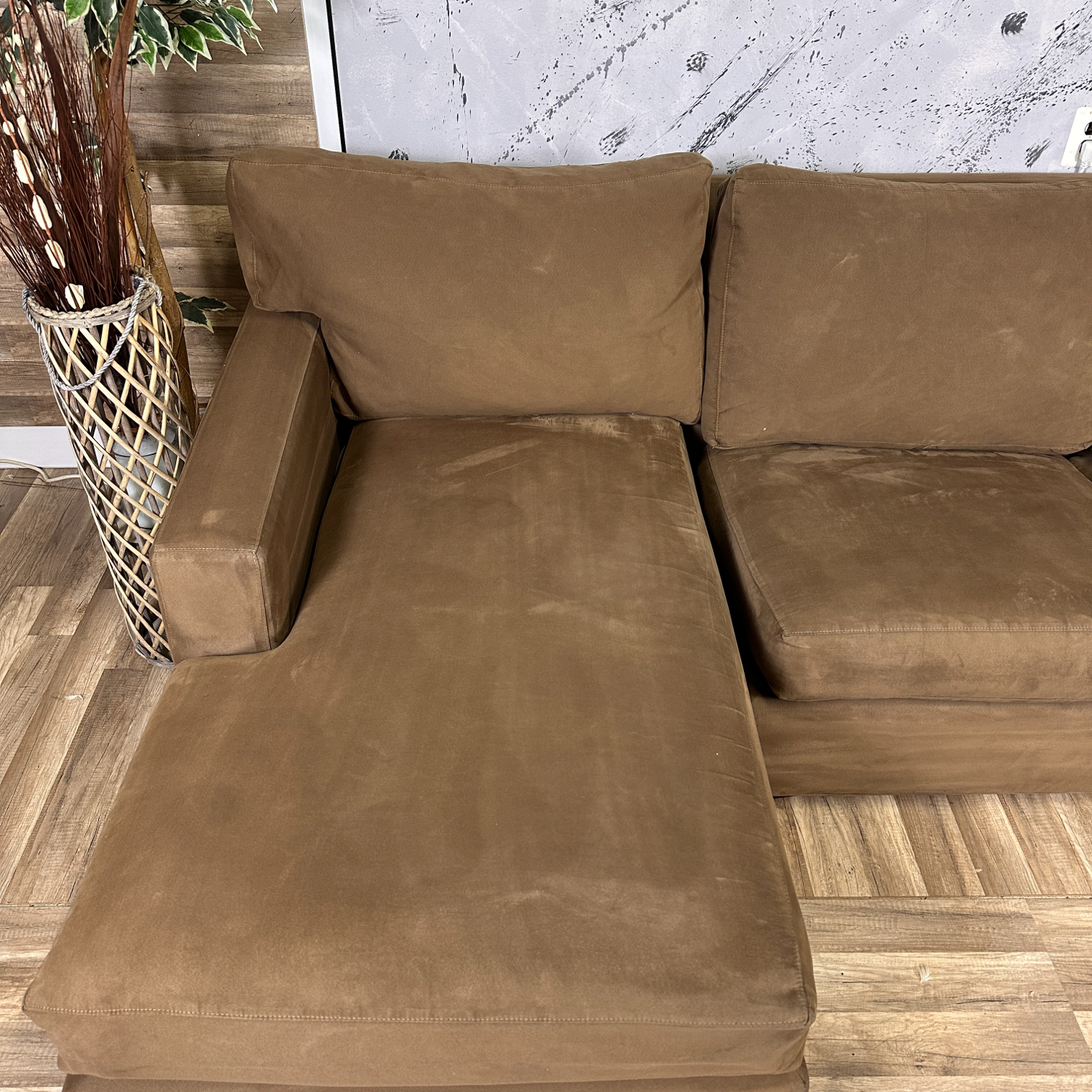 Crate & Barrel - Brown "Axis" Sectional Couch W/ Pull Out Sleeper (retails for $4,000) image | Ivy Store