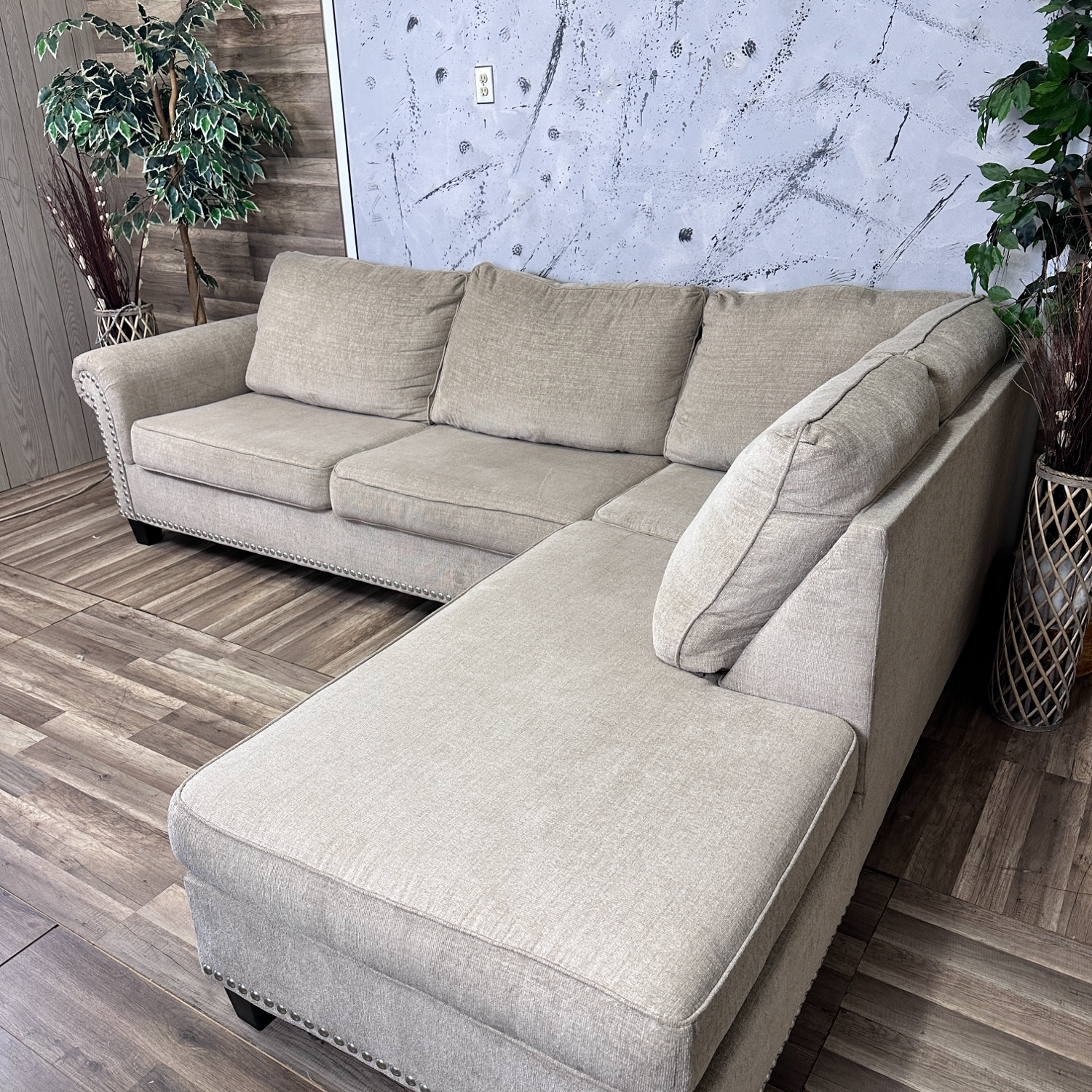 I Deliver - Dovemont 2-Piece Sectional with Chaise (retails for $1,500) Image #2 | Ivy Store