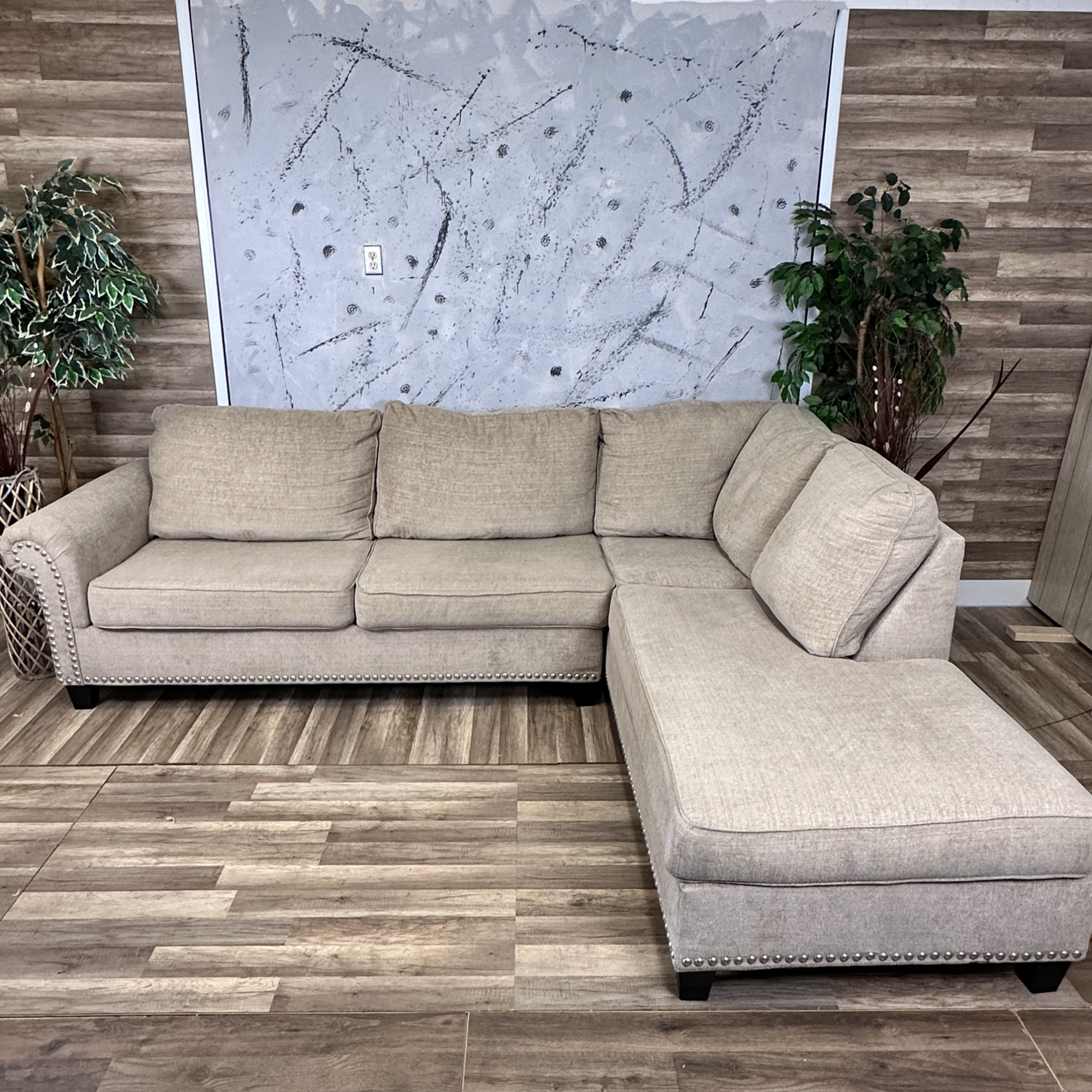 I Deliver - Dovemont 2-Piece Sectional with Chaise (retails for $1,500) Image #1 | Ivy Store