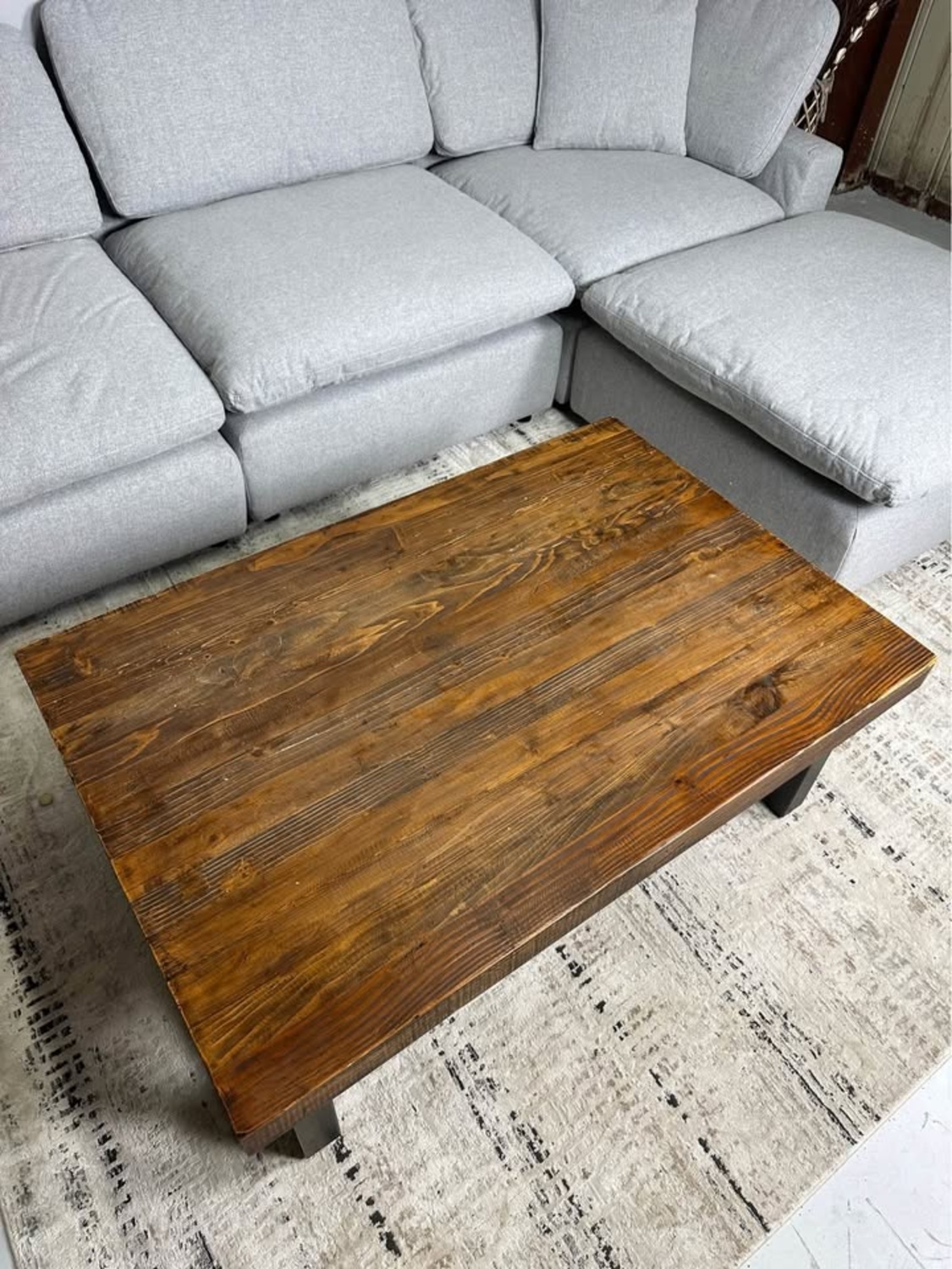 Pottery Barn Griffin Metal & Wood Slab Coffee Table – Like New! image | Ivy Store