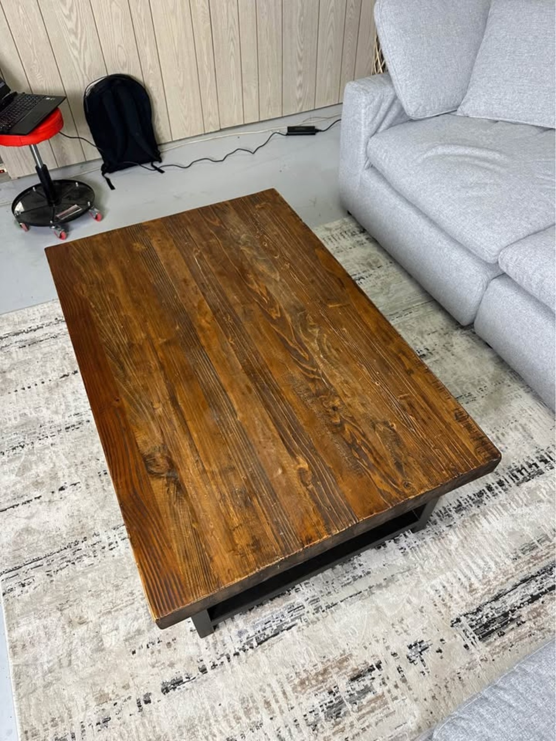 Pottery Barn Griffin Metal & Wood Slab Coffee Table – Like New! image | Ivy Store