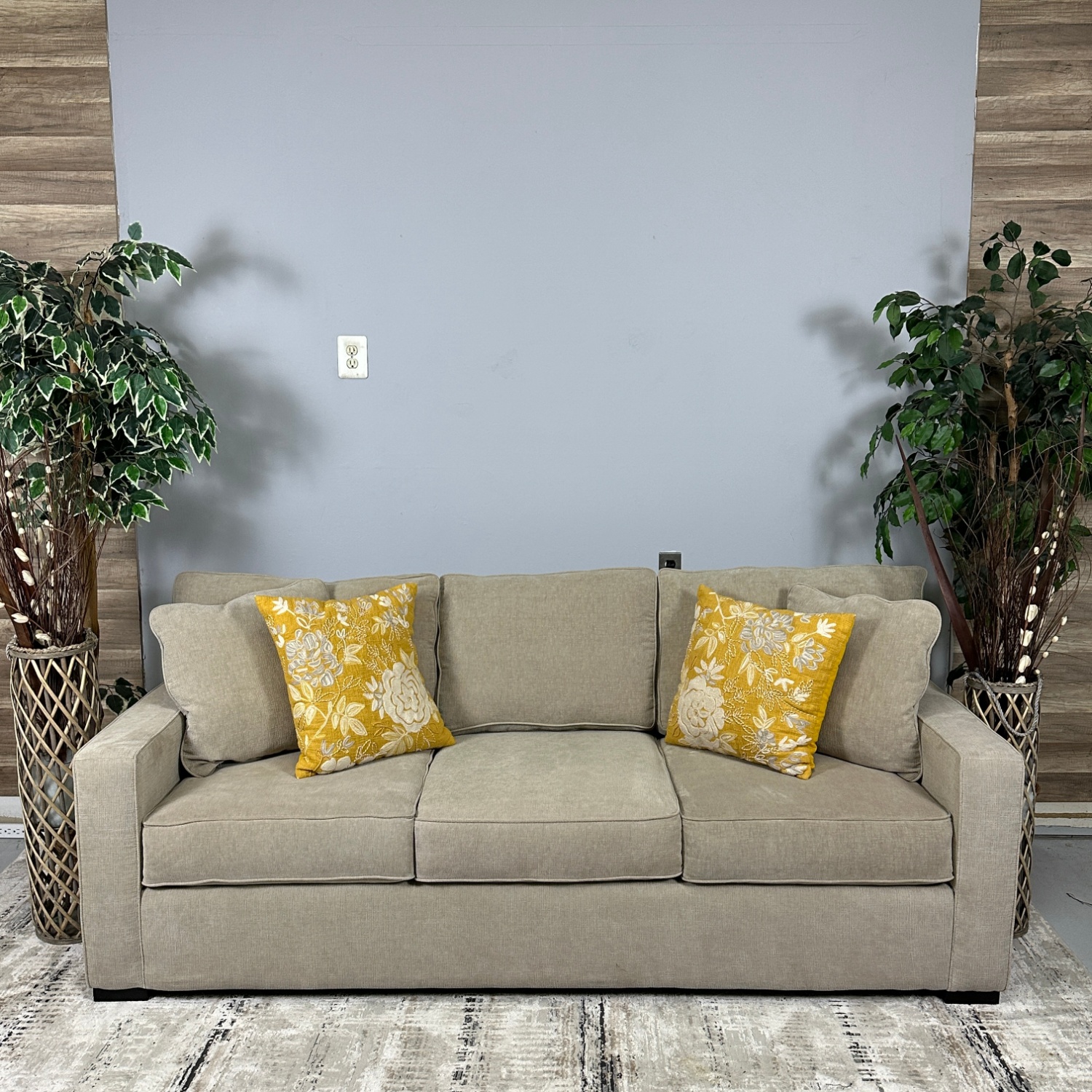 Delivery Available - Macys Beige "Radley" 3 Seater Sofa Image #1 | Ivy Store