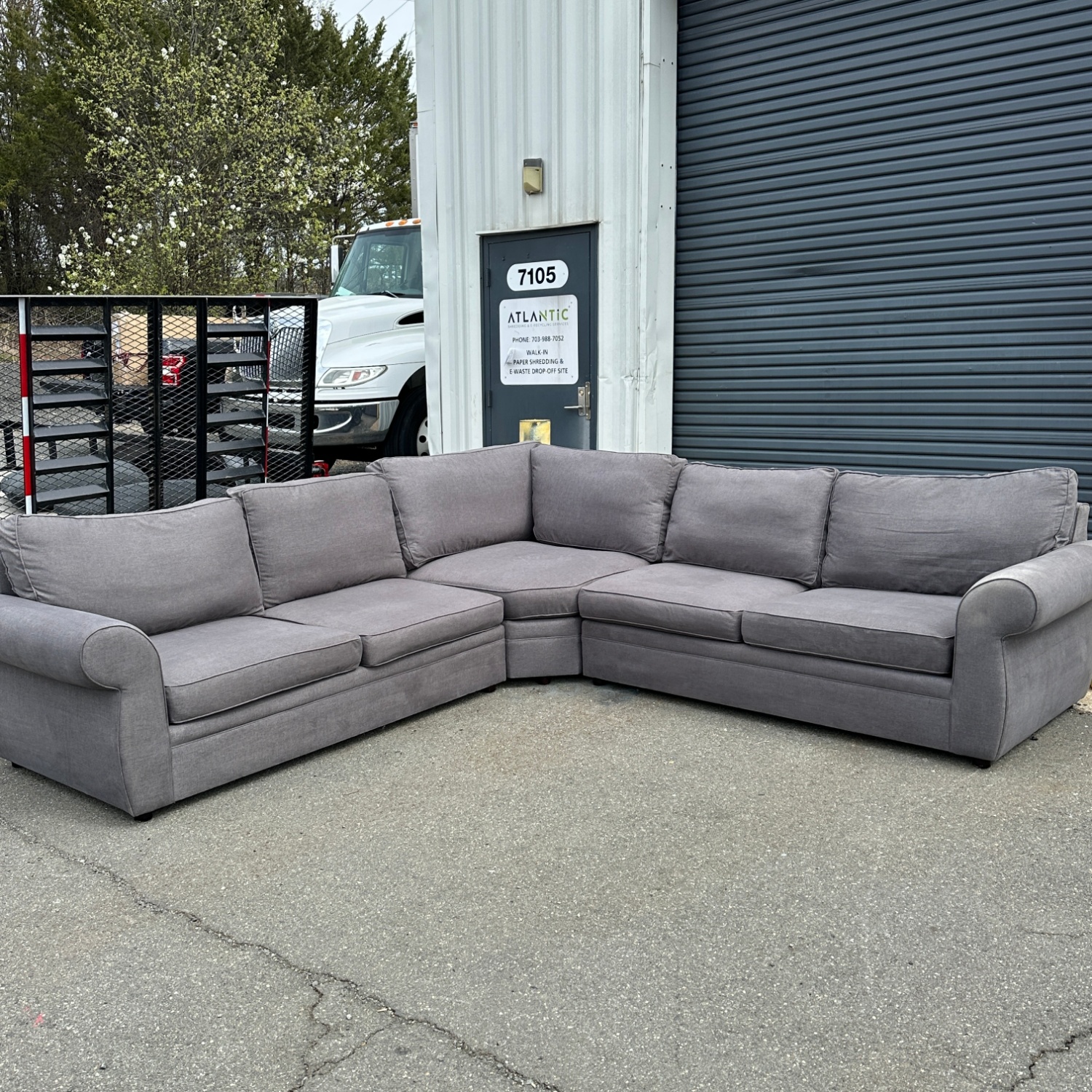 121"x121" Grey Pottery Barn Sectional Image #1 | Ivy Store
