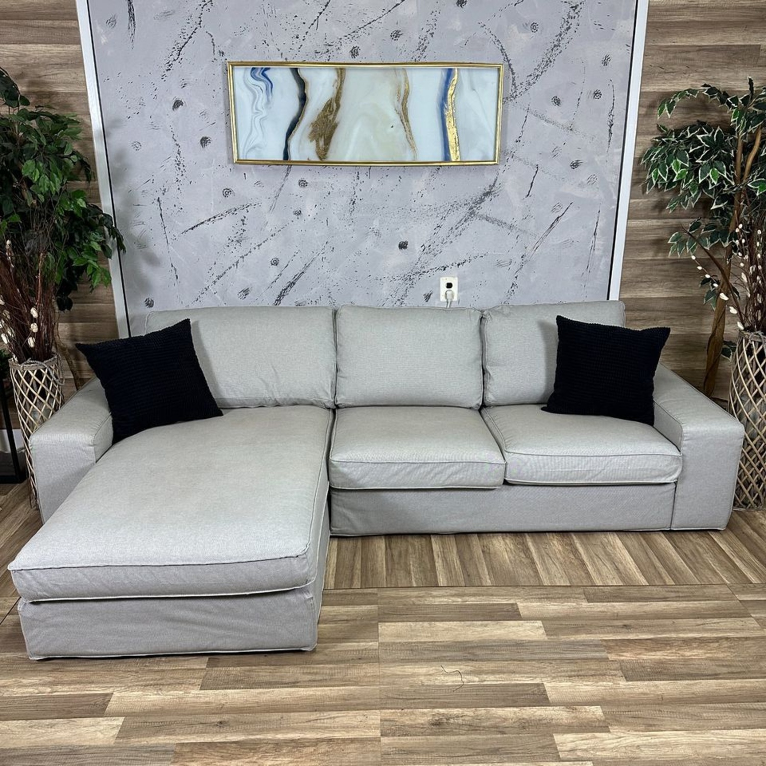 Grey Sectional With Chaise - Delivery Available Image #1 | Ivy Store