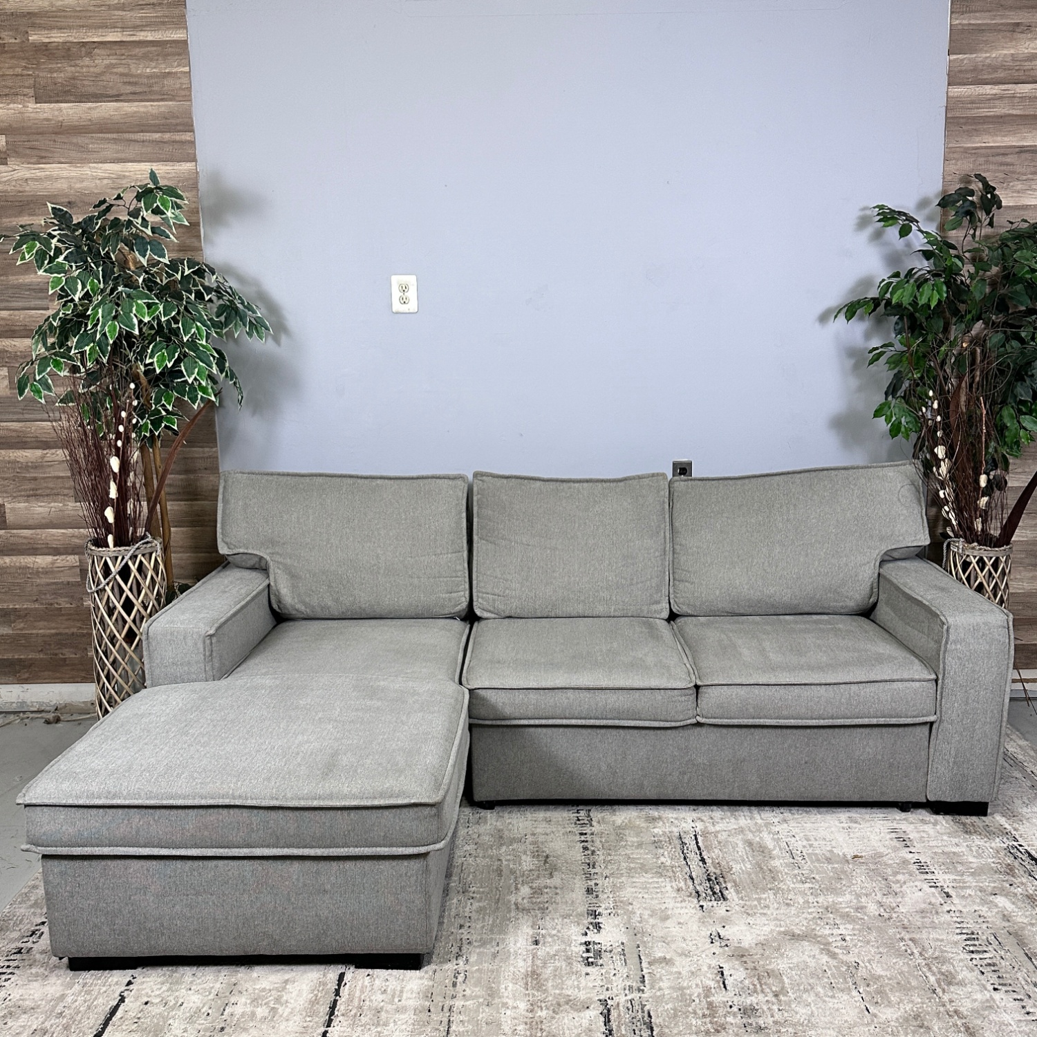 Delivery Available - Grey Sleeper + Storage Sectional Couch (Playscape From Bob's) Image #1 | Ivy Store