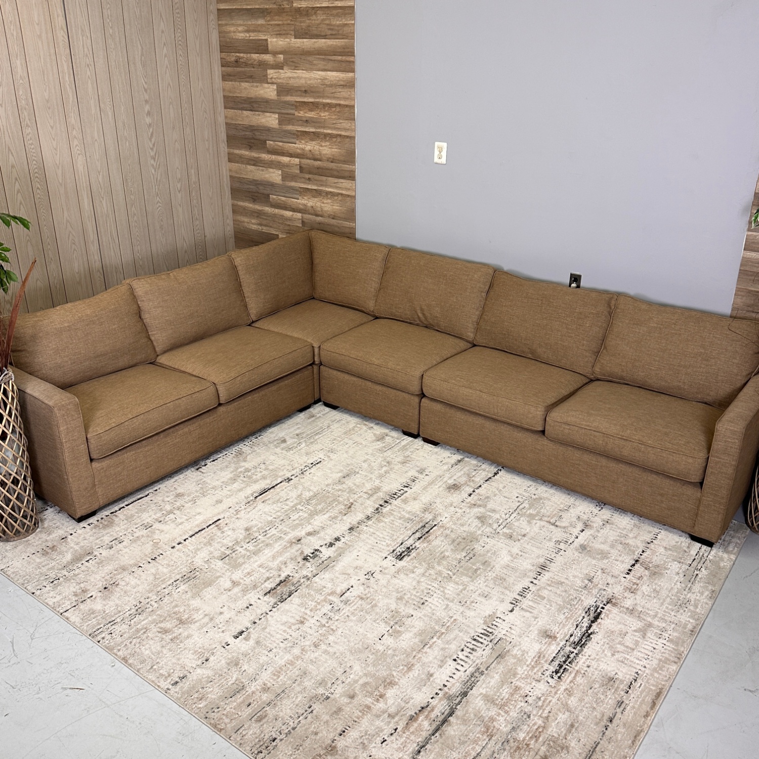 113"x102" Brown Crate & Barrel Sectional - Delivery Available image | Ivy Store