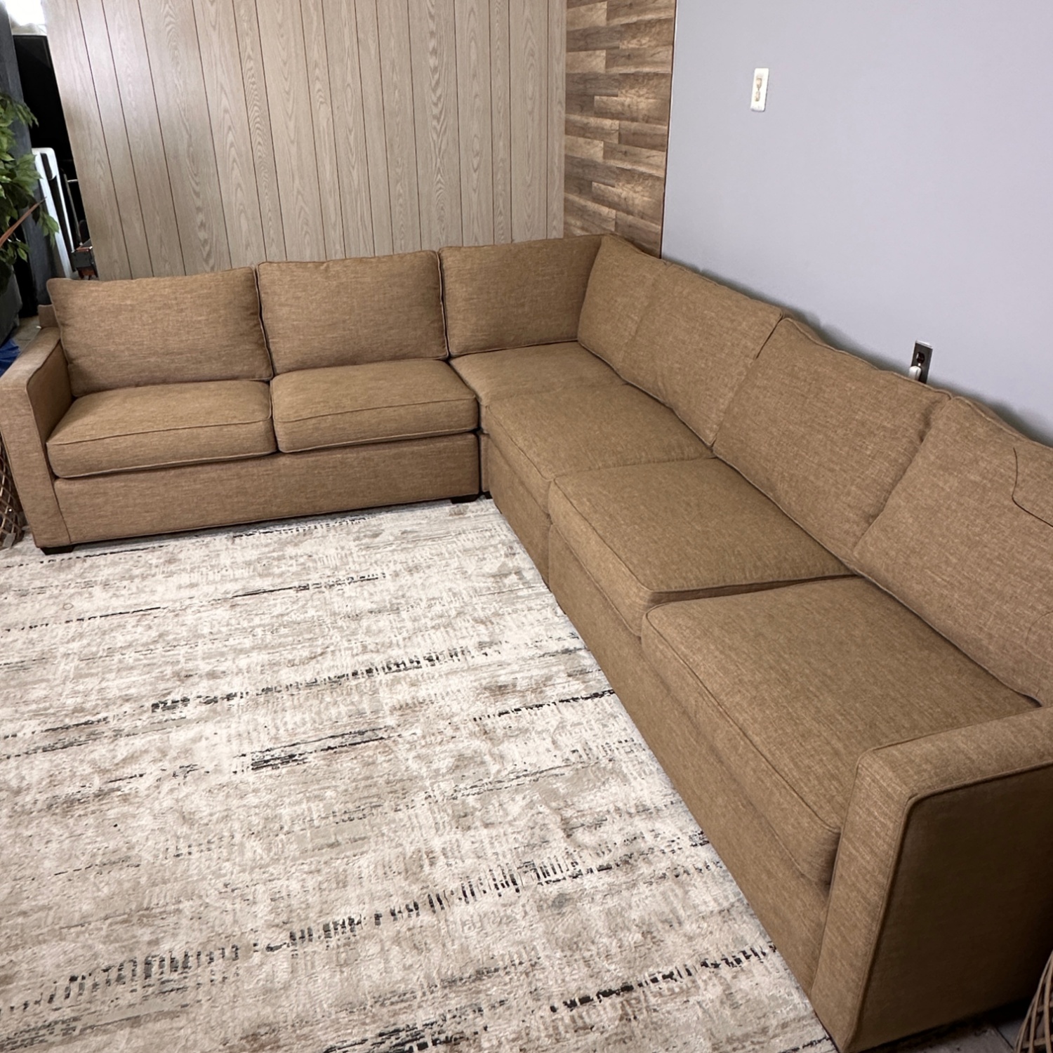 113"x102" Brown Crate & Barrel Sectional - Delivery Available image | Ivy Store