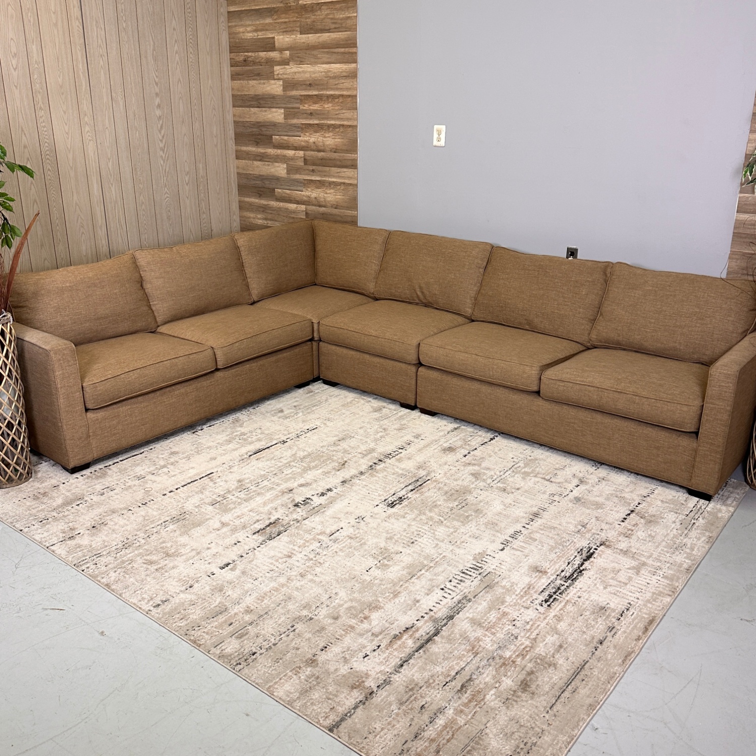113"x102" Brown Crate & Barrel Sectional - Delivery Available image | Ivy Store